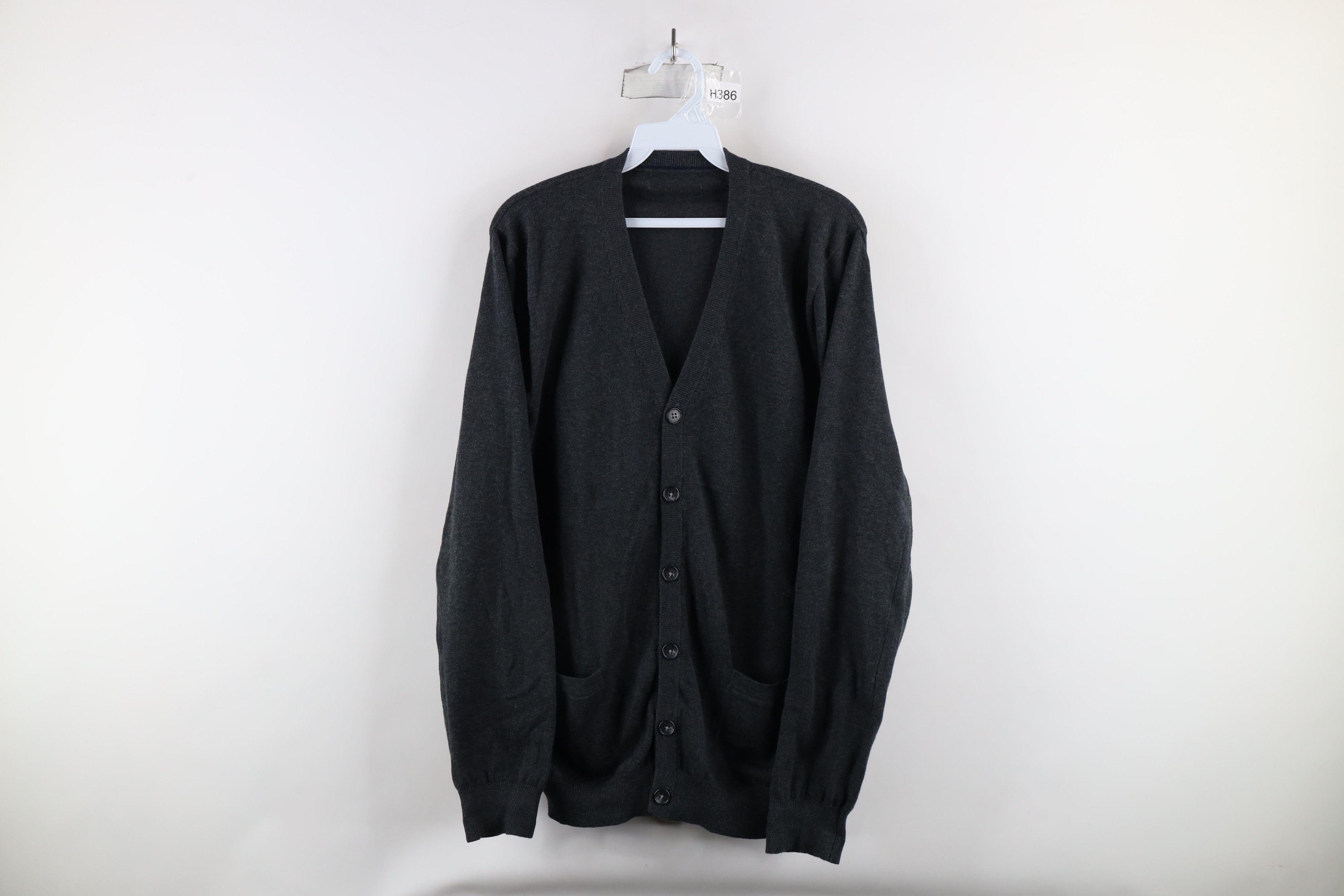 Vintage Vintage 90s Streetwear Cotton Knit Cardigan Sweater Gray Size US L / EU 52-54 / 3 - 1 Thumbnail