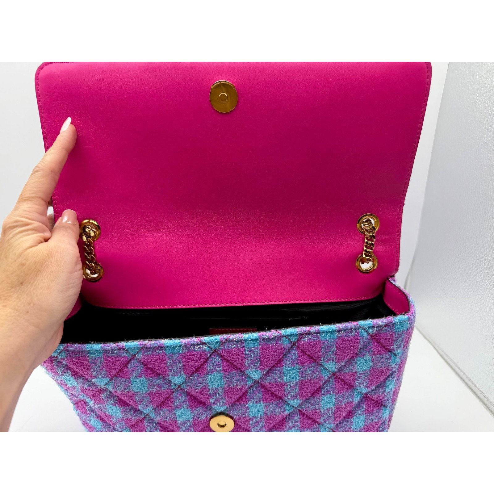 Versace VERSACE Women Wool Jacquard Gold Medusa Quilted Shoulder Bag Size ONE SIZE - 7 Thumbnail