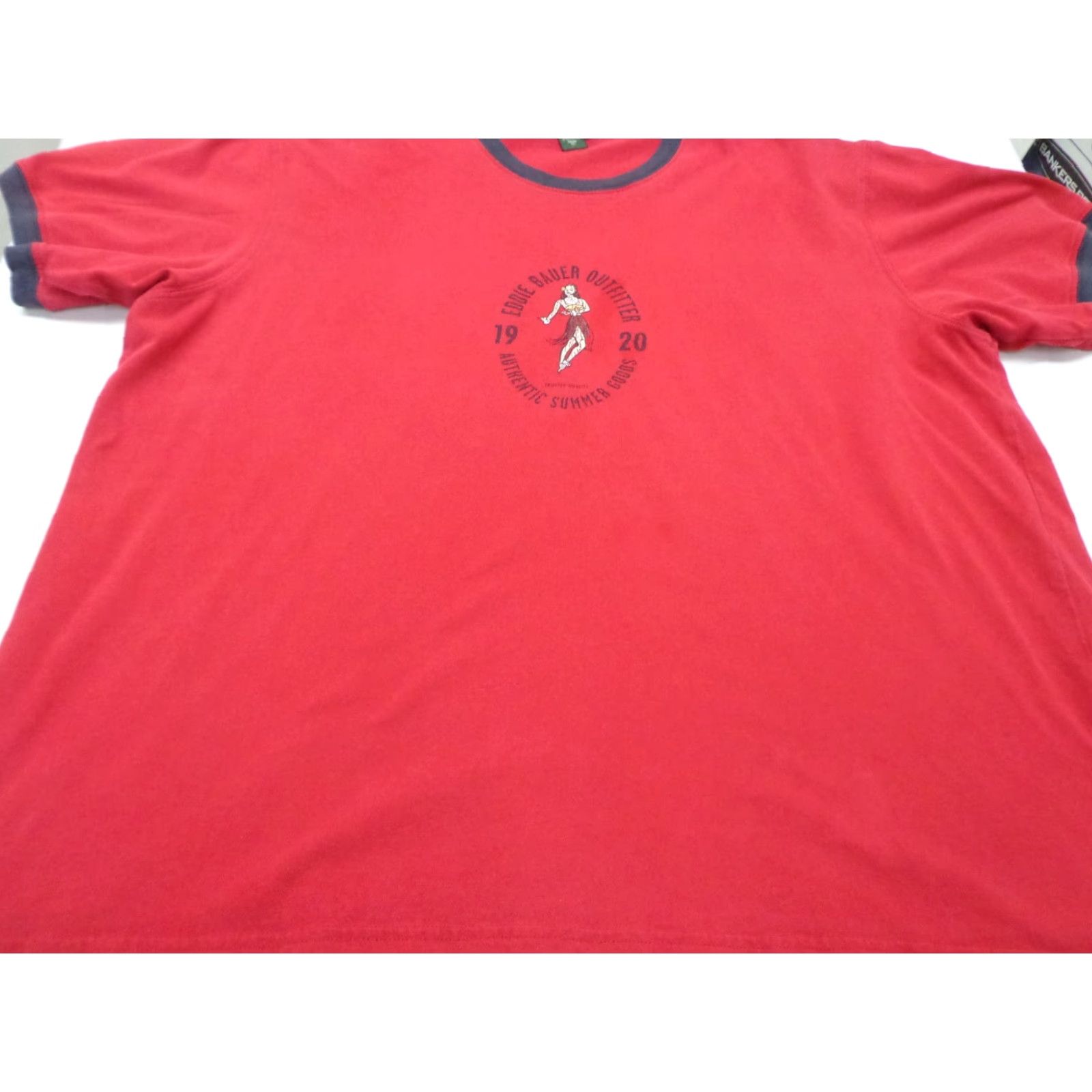 Eddie Bauer VINTAGE Eddie Bauer T-Shirt Mens XL Red Graphic Print Logo Crew Neck Hula Dancer Graphic FLAW Size US XL / EU 56 / 4 - 3 Thumbnail