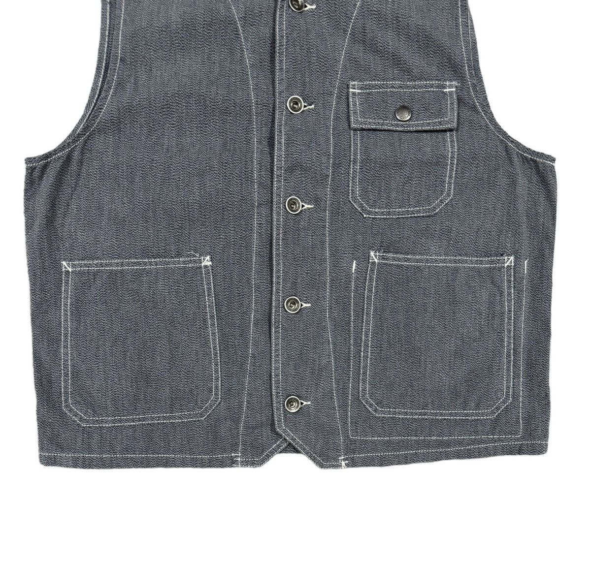 Engineered Garments Vtg🔥Engineered Garments Hbt Chambray Buckle Vest Button Vest Size 36S - 4 Thumbnail