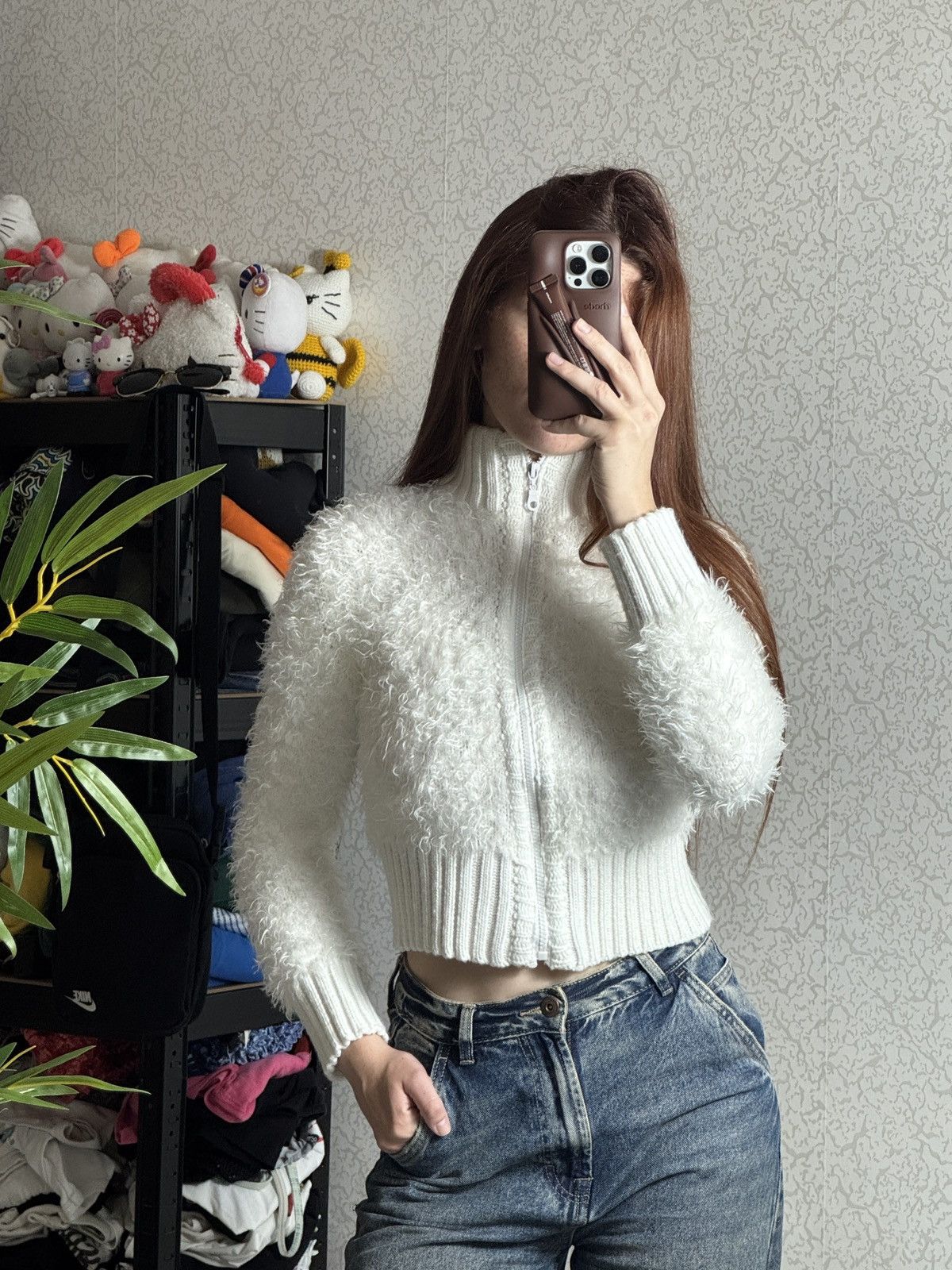 Just Cavalli VINTAGE JUST CAVALLI 2000s FLUFFY ZIP UP SWEATER Size S / US 4 / IT 40 - 1 Thumbnail