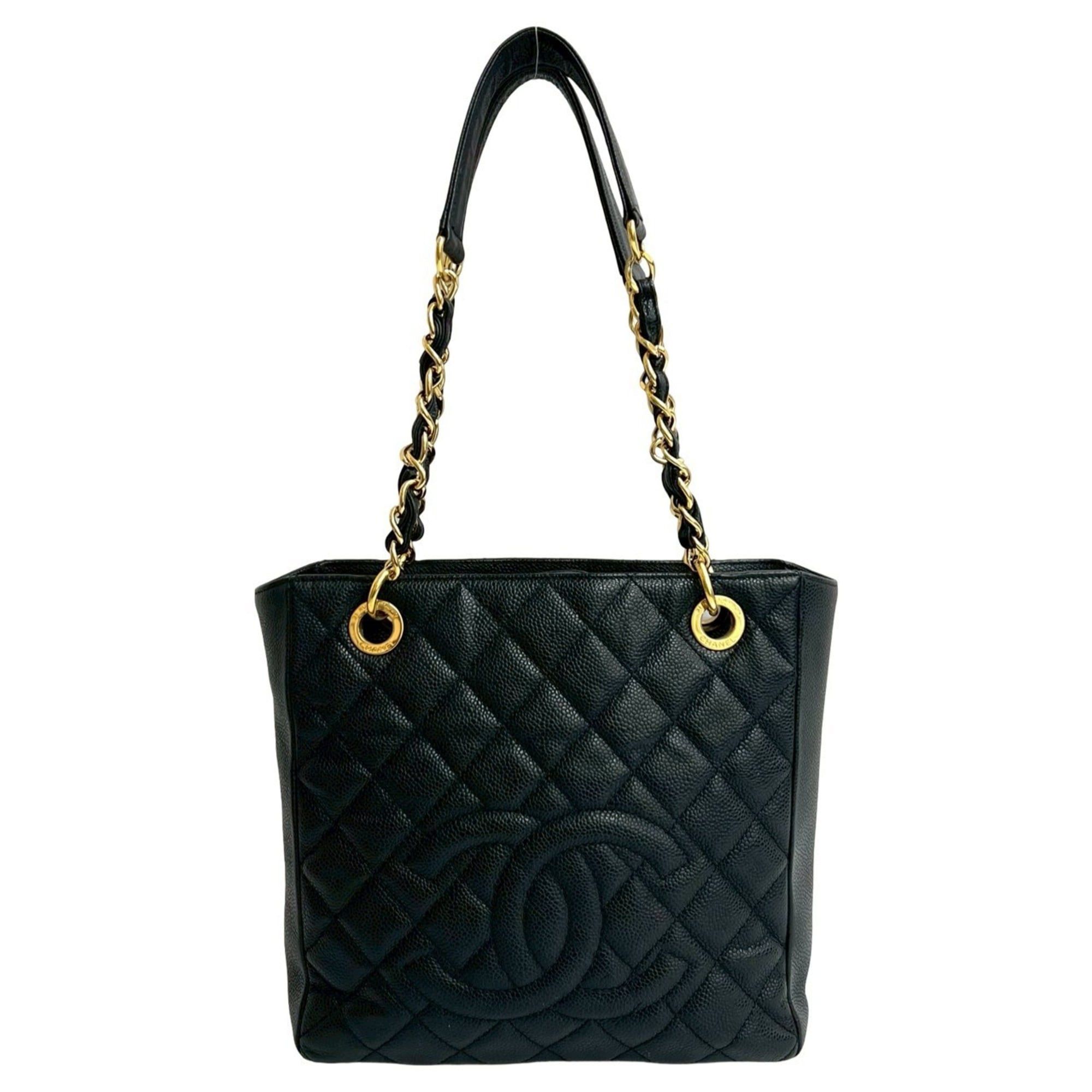 Chanel CHANEL Matelasse Coco Mark Caviar Leather Chain Tote Bag Handbag Black 26338 Size ONE SIZE - 1 Thumbnail