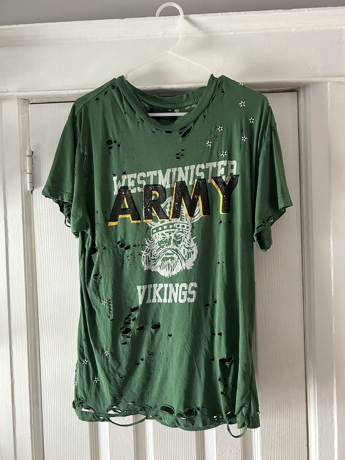 image of Amiri Westminster Army Tee in Green, Men's (Size Small)