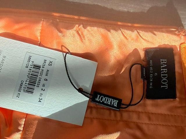 Bardo Bardot Brisa (REVOLVE) Midi Dress in Orange Fizz NWT - XS Size XS / US 0-2 / IT 36-38 - 6 Thumbnail
