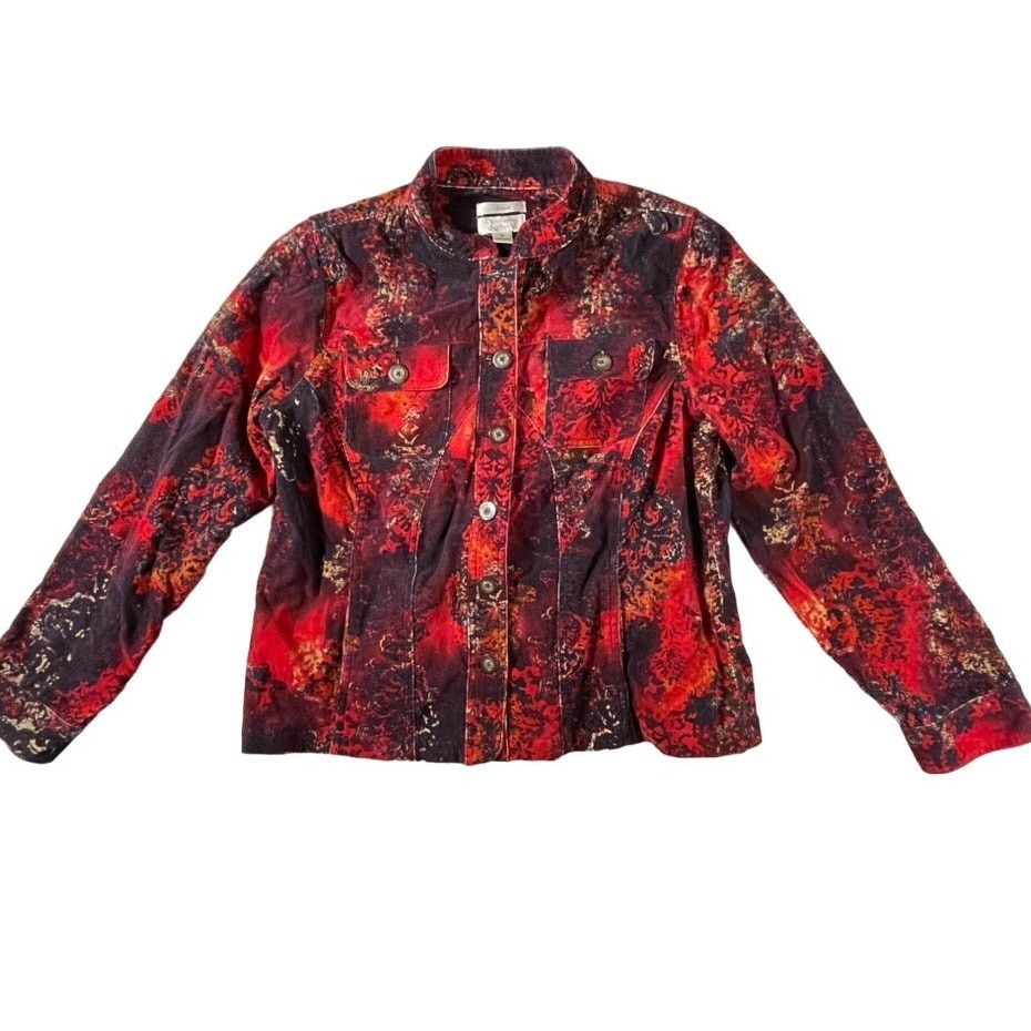 Other Christopher & Banks Womens Red Corduroy Blazer Size Medium Size M / US 6-8 / IT 42-44 - 1 Thumbnail