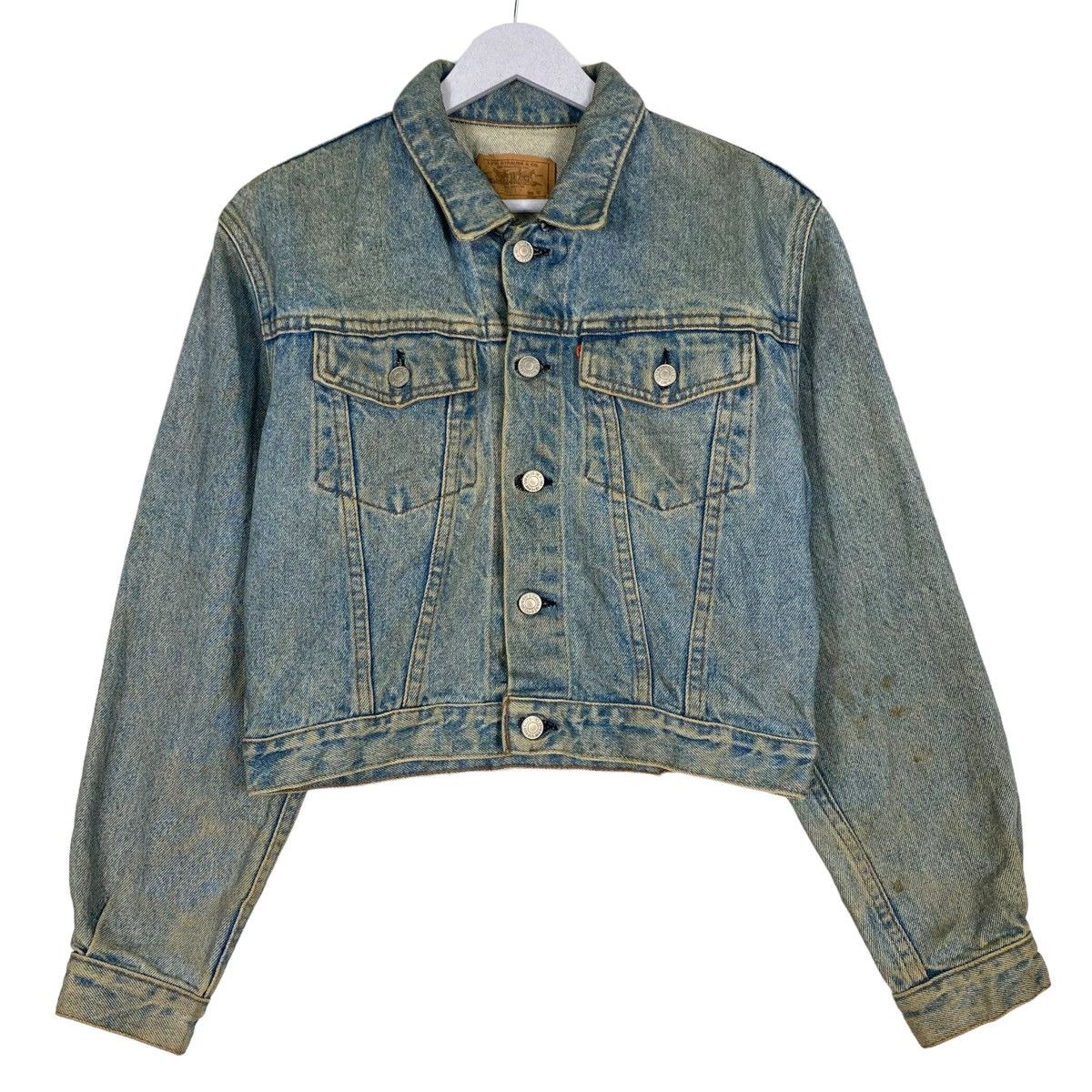 Levi's × Levi's Vintage Clothing 💥 90s LEVIS DENIM CROP JEAN JACKET Size M / US 6-8 / IT 42-44 - 1 Thumbnail