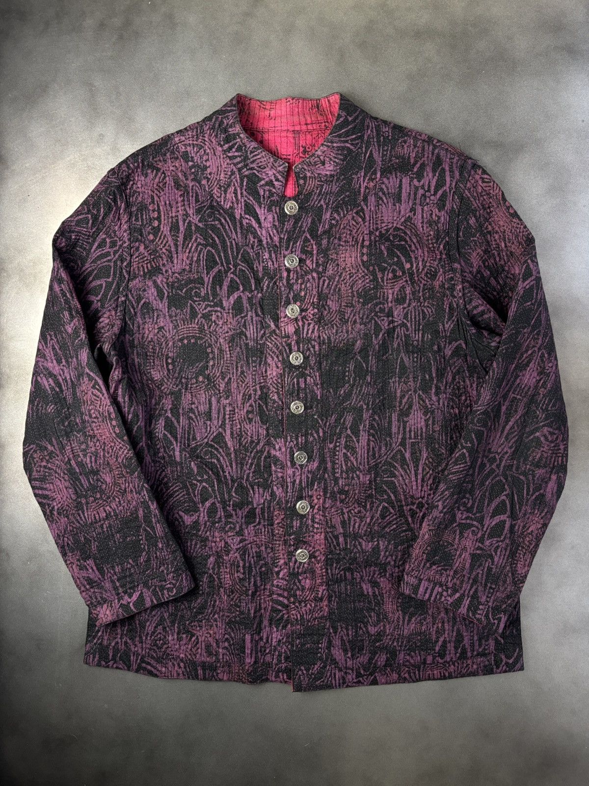 Handmade × Other × Vintage Vintage Reversible Quilted Button Mandarin Collar Overshirt Size US S / EU 44-46 / 1 - 3 Thumbnail