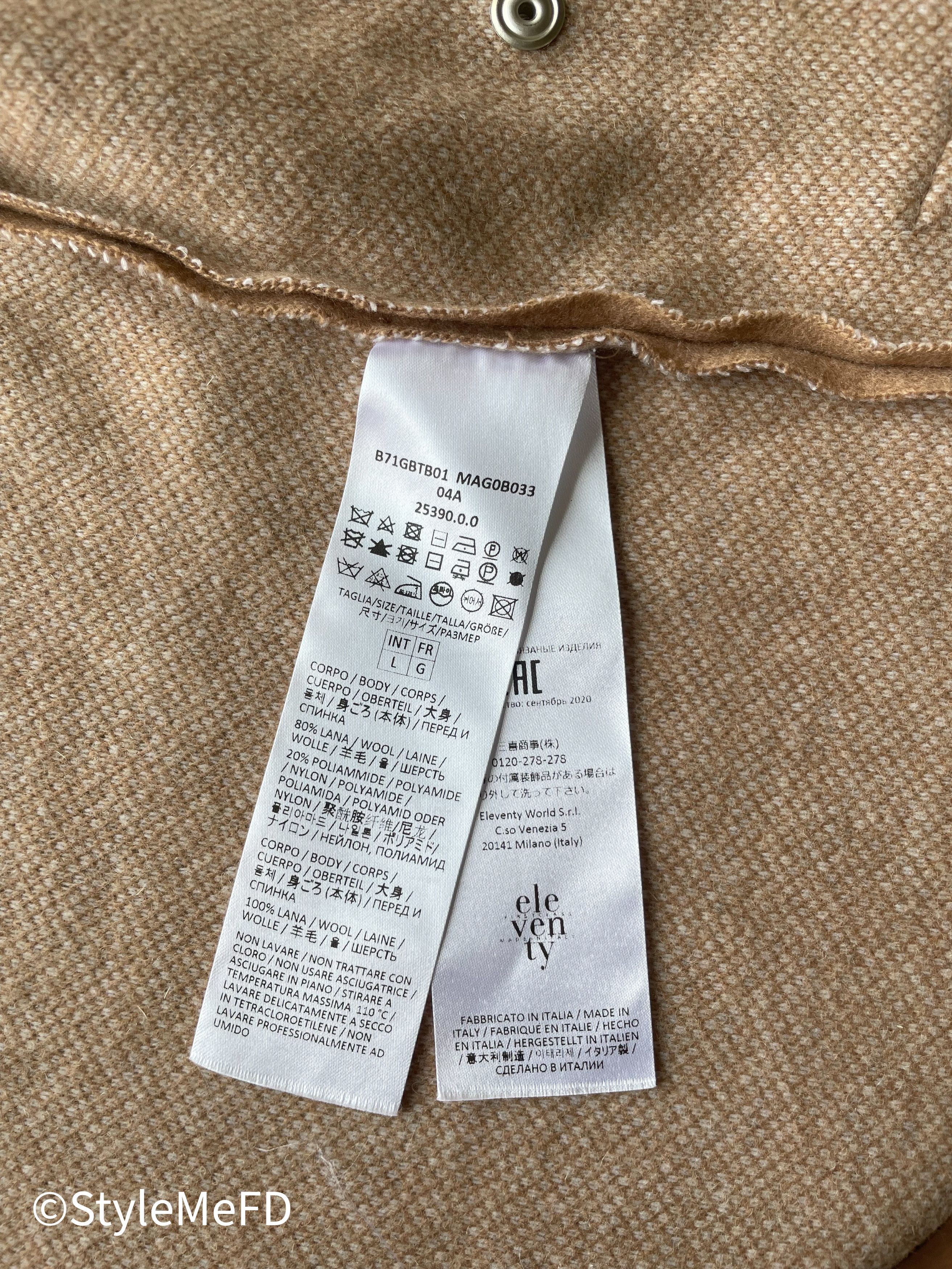 Eleventy Eleventy Beige & White Hooded 100% Wool Zip Up - Mens Size L Size US L / EU 52-54 / 3 - 9 Thumbnail