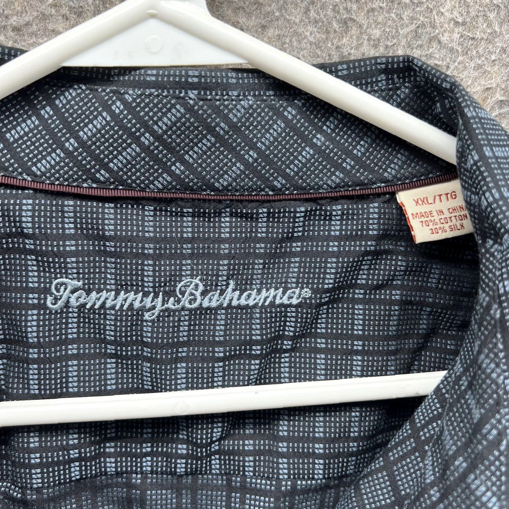 Tommy Bahama Tommy Bahama Shirt Mens 2XL Gray Check Long Sleeve Cotton Silk Button Up Shirt Size US XXL / EU 58 / 5 - 2 Thumbnail
