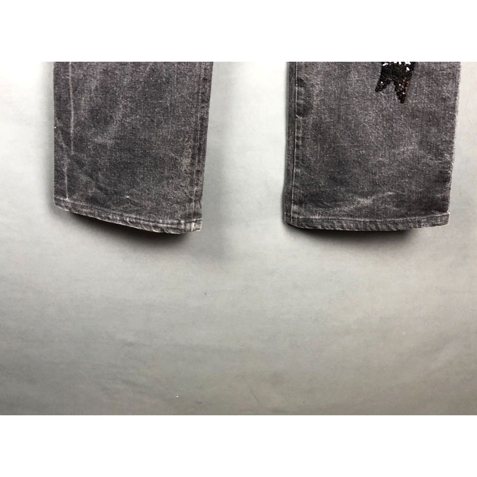 Moschino Moschino Jeans Gray Women Regular Size 29 Sequin Embelished Cotton Elastane Flared Inseam 33.3" 13.8" Waist Hip Pockets Brand Moschino Size 29" - 7 Thumbnail