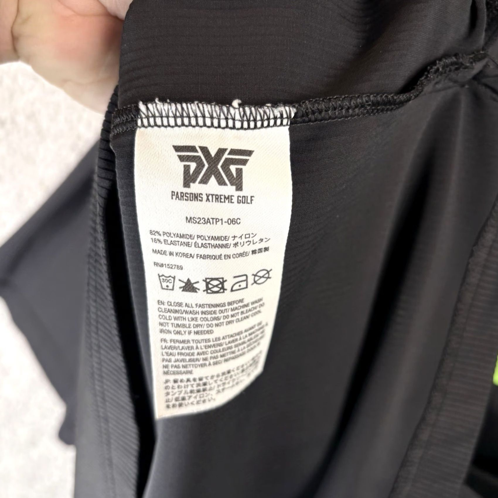 Vintage PXG Parsons Extreme Golf Polo Shirt Mens XL Black Neon Green Stripe Performance Polo Shirt Size US XL / EU 56 / 4 - 4 Thumbnail