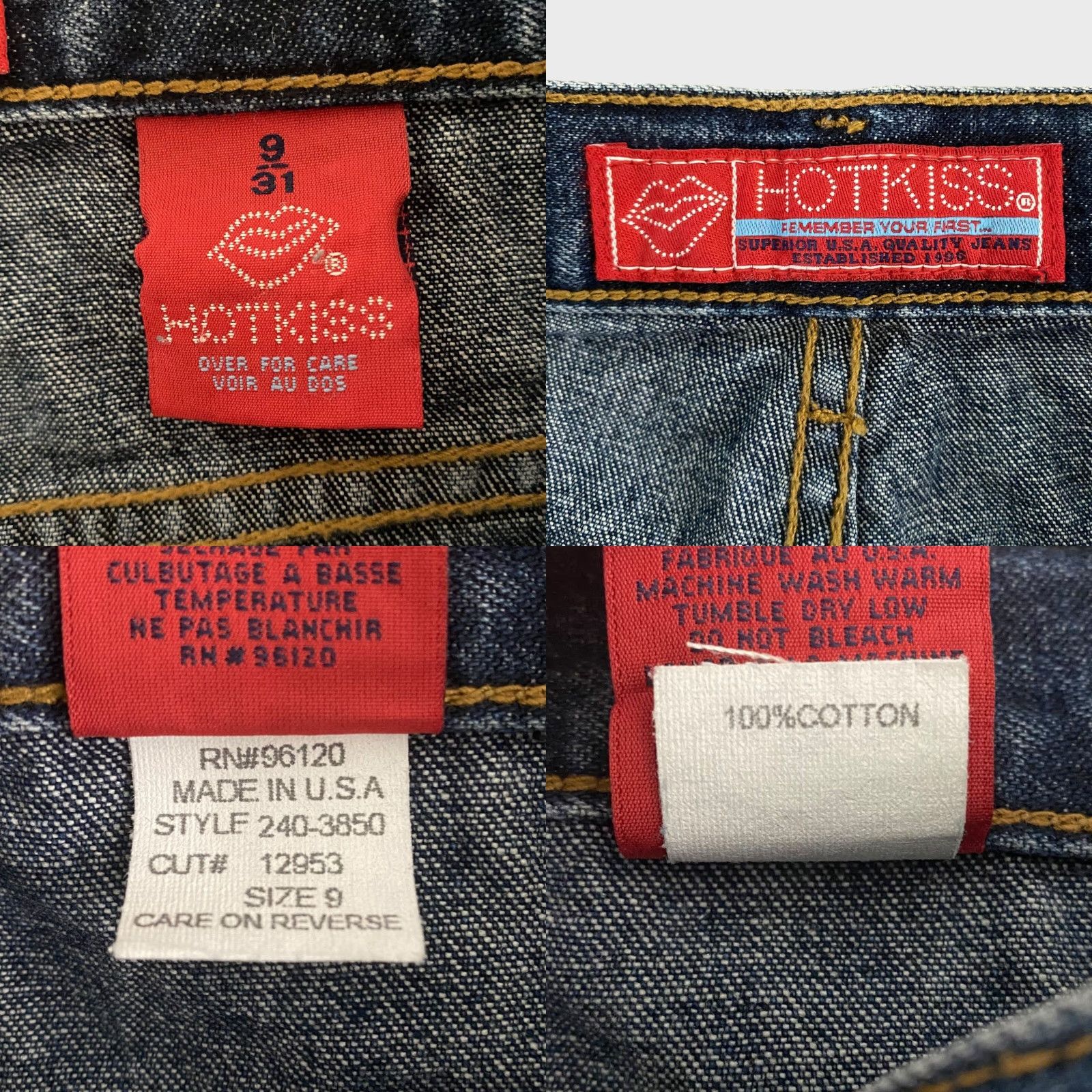 Vintage VINTAGE Hot Kiss Denim Skirt Jeans Skirt High-Waisted A-Line Fringe Blue 31 Women's Short 21" 100% Cotton Mens? Womens Size 24" / US 00 / IT 34 - 8 Thumbnail