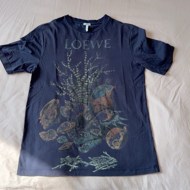 Loewe LOEWE Pure cotton letter logo round neck T-shirt Size S / US 4 / IT 40 - 1 Thumbnail