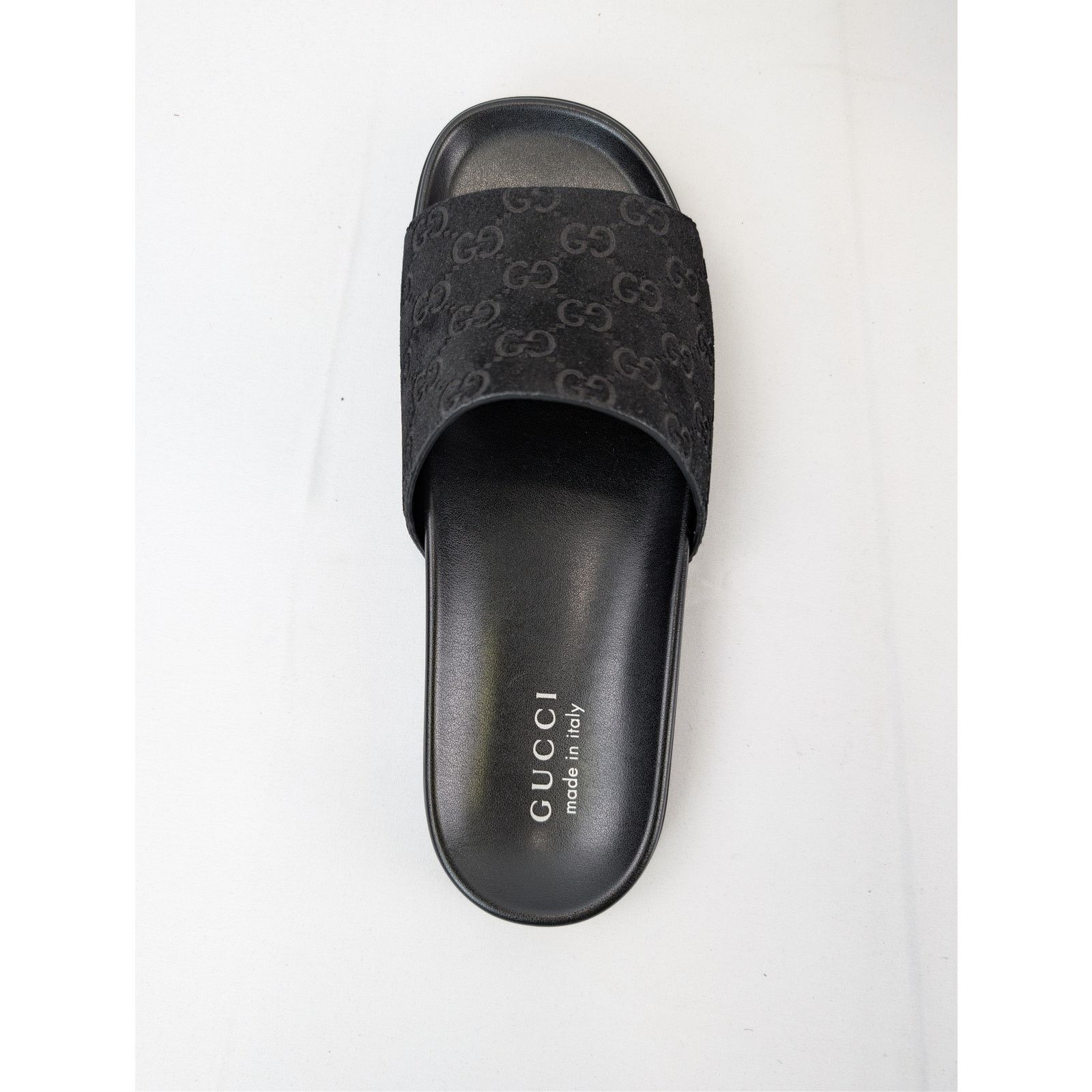 Gucci o1rshd1 Luxury Suede GG logo Slipper Slide Slider in Black Size US 8.5 / EU 41-42 - 15 Thumbnail