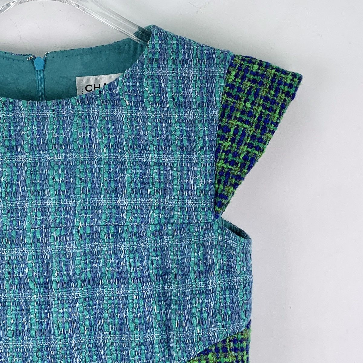 Chanel Chanel Blue Linen Sleeveless Woven Tweed Dress K26WX Size S / US 4 / IT 40 - 3 Thumbnail