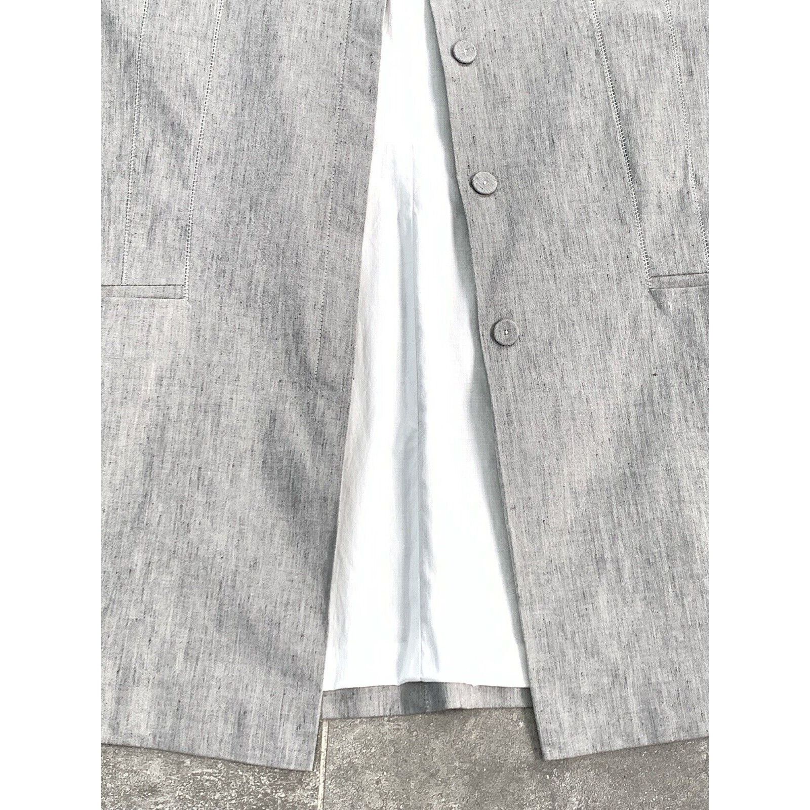 Annette Gortz × Designer Women ANNETTE GORTZ LINEN Blazer LONG Jacket EU 38 UK 10 S-M Size M / US 6-8 / IT 42-44 - 14 Thumbnail