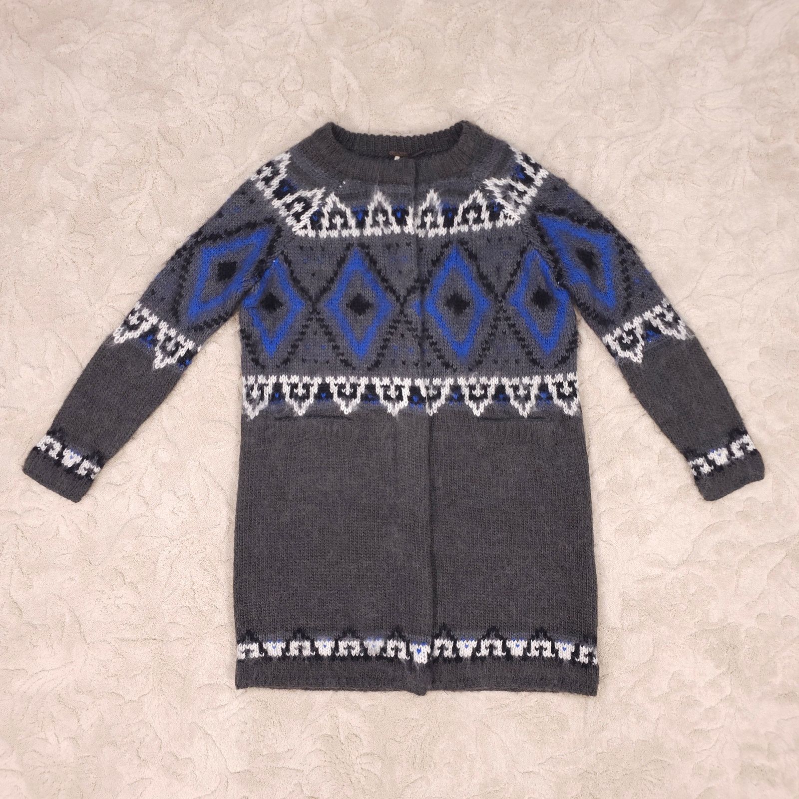 Free People Free People Frosted Fair Isle Wool Mohair Cardigan Coat XS Size XS / US 0-2 / IT 36-38 - 5 Thumbnail