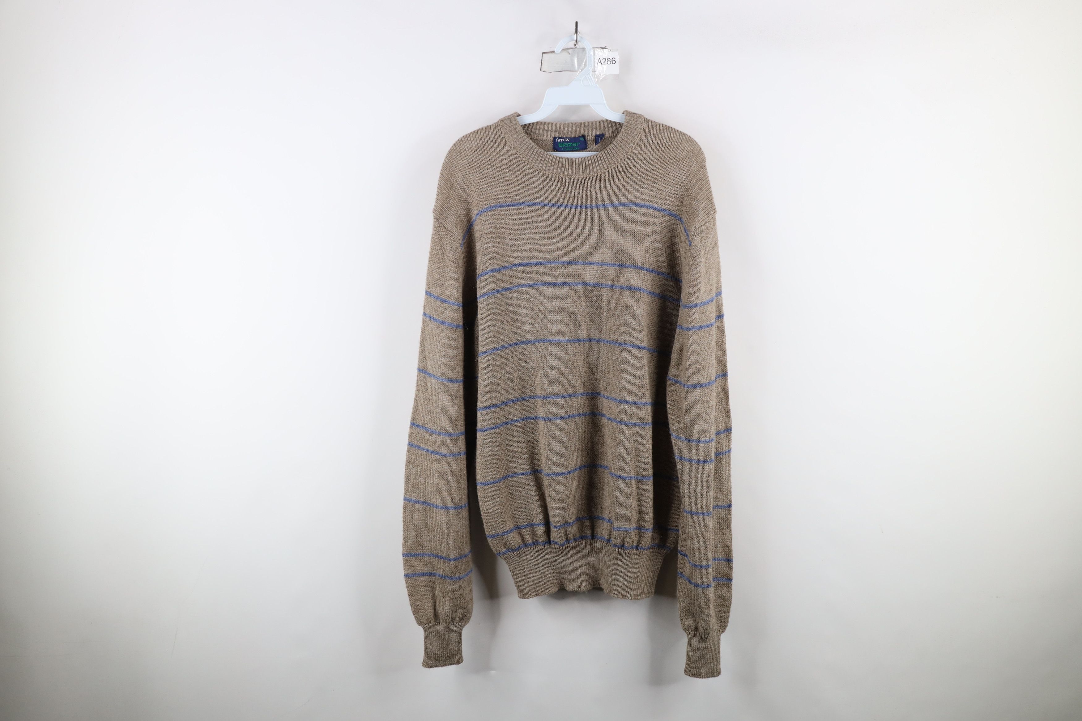Vintage Vintage 70s Streetwear Crewneck Sweater Oatmeal Brown Size US XL / EU 56 / 4 - 1 Thumbnail
