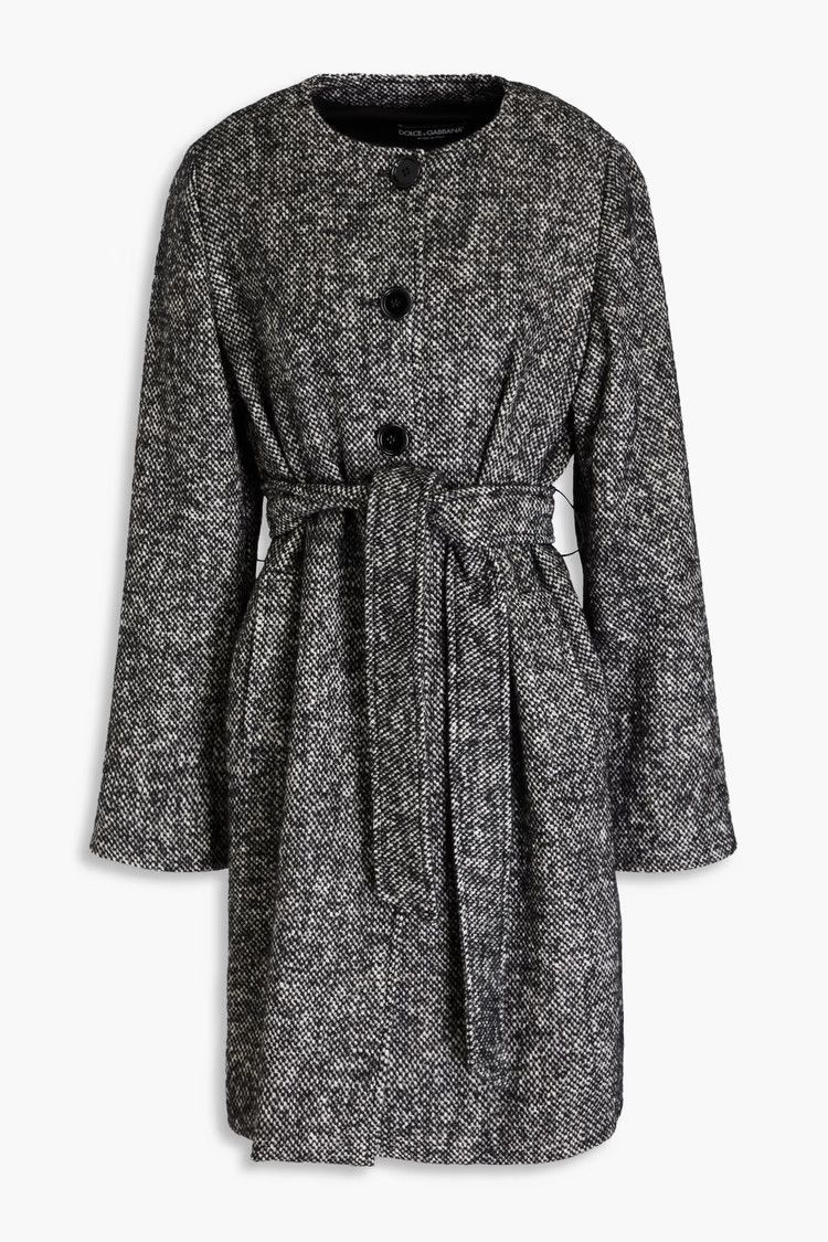 Dolce & Gabbana o1y0825 Belted Coat in Black/White Size M / US 6-8 / IT 42-44 - 1 Thumbnail