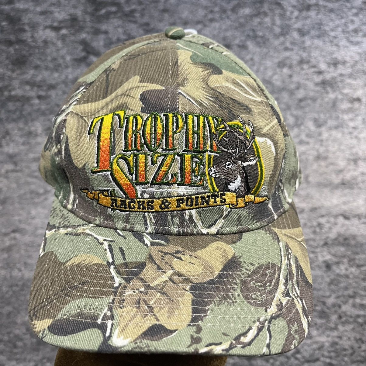 Vintage VINTAGE 90s CAMO 'TROPHY SIZE' OUTDOOR GRUNGE SKATER HAT NEW Size ONE SIZE - 2 Thumbnail