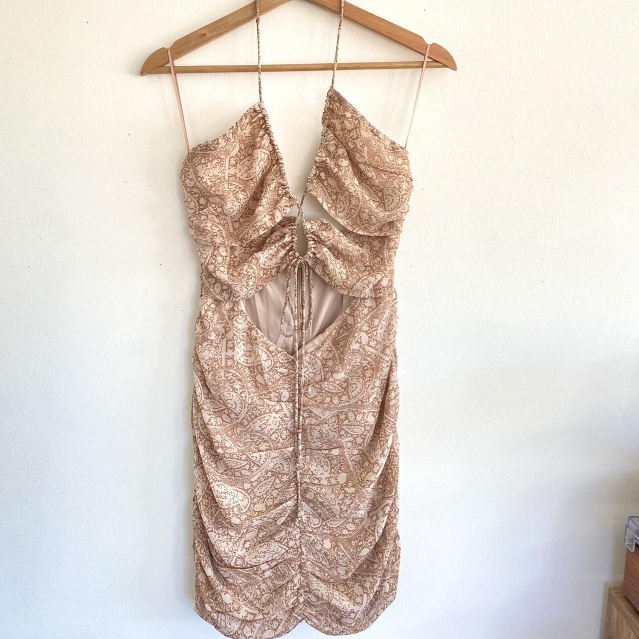Designer COTTON CANDY MINI DRESS BOHO MAUVE PINK CUTOUT Size M / US 6-8 / IT 42-44 - 2 Thumbnail