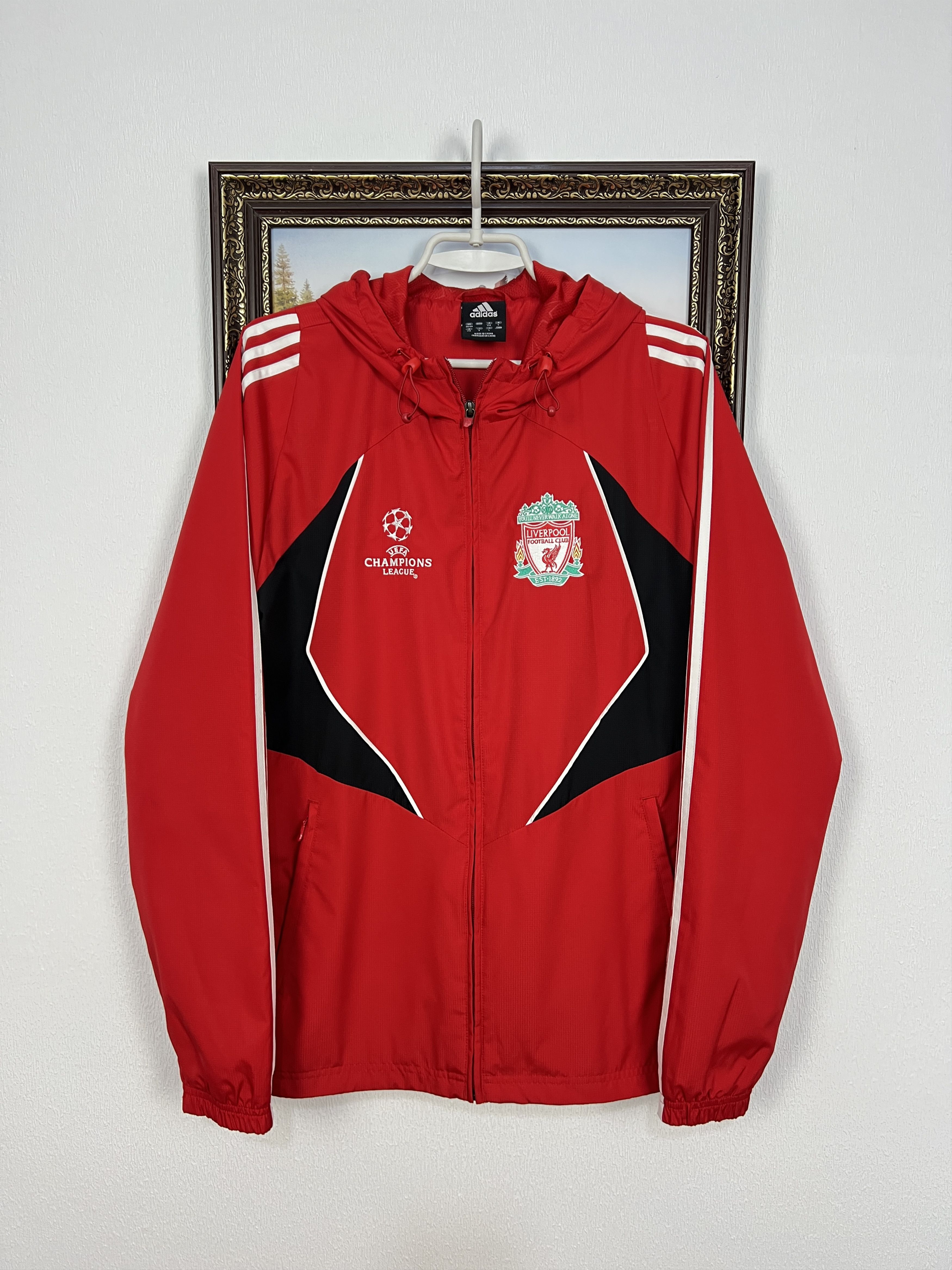 Adidas Vintage Adidas Liverpool Football Jacket Soccer Hooded Size US L / EU 52-54 / 3 - 1 Thumbnail