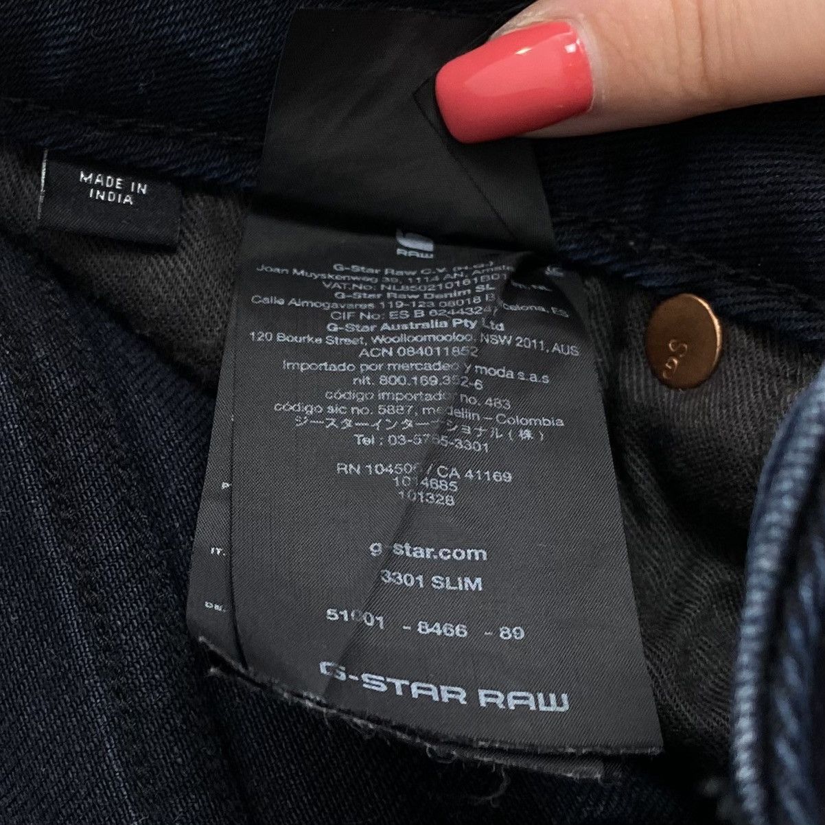 G-Star G-Star Raw 3301 Slim Denim Stretch Jeans Men’s Size W34 L32 Size US 34 / EU 50 - 7 Thumbnail