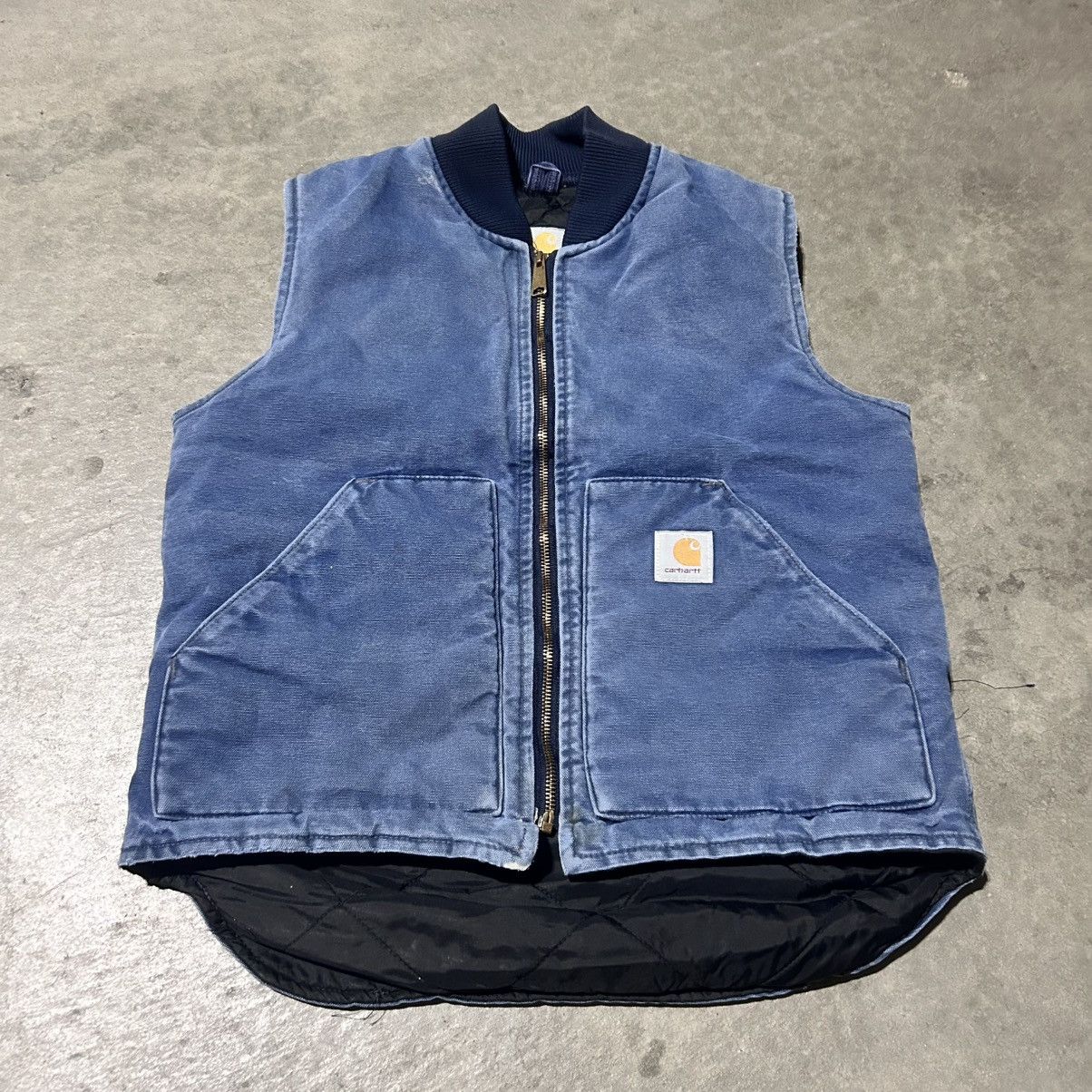 90s Carhartt rare blue vest sz medium