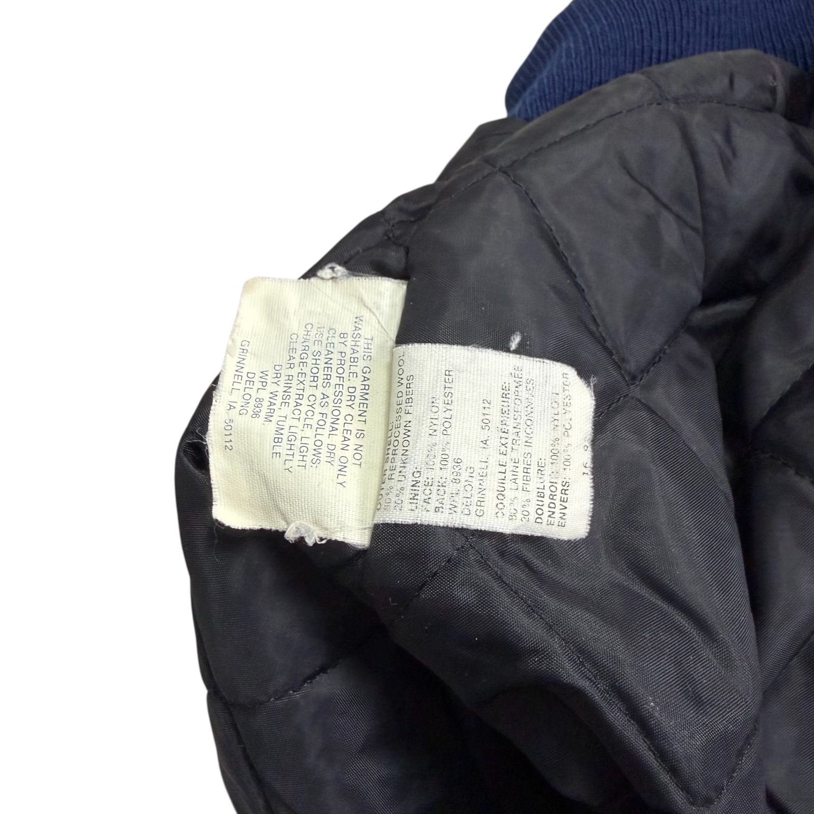 MLB VTG 90s NEW YORK YANKEES DELONG VARSITY JACKET WOOL LEATHER Size US L / EU 52-54 / 3 - 6 Thumbnail