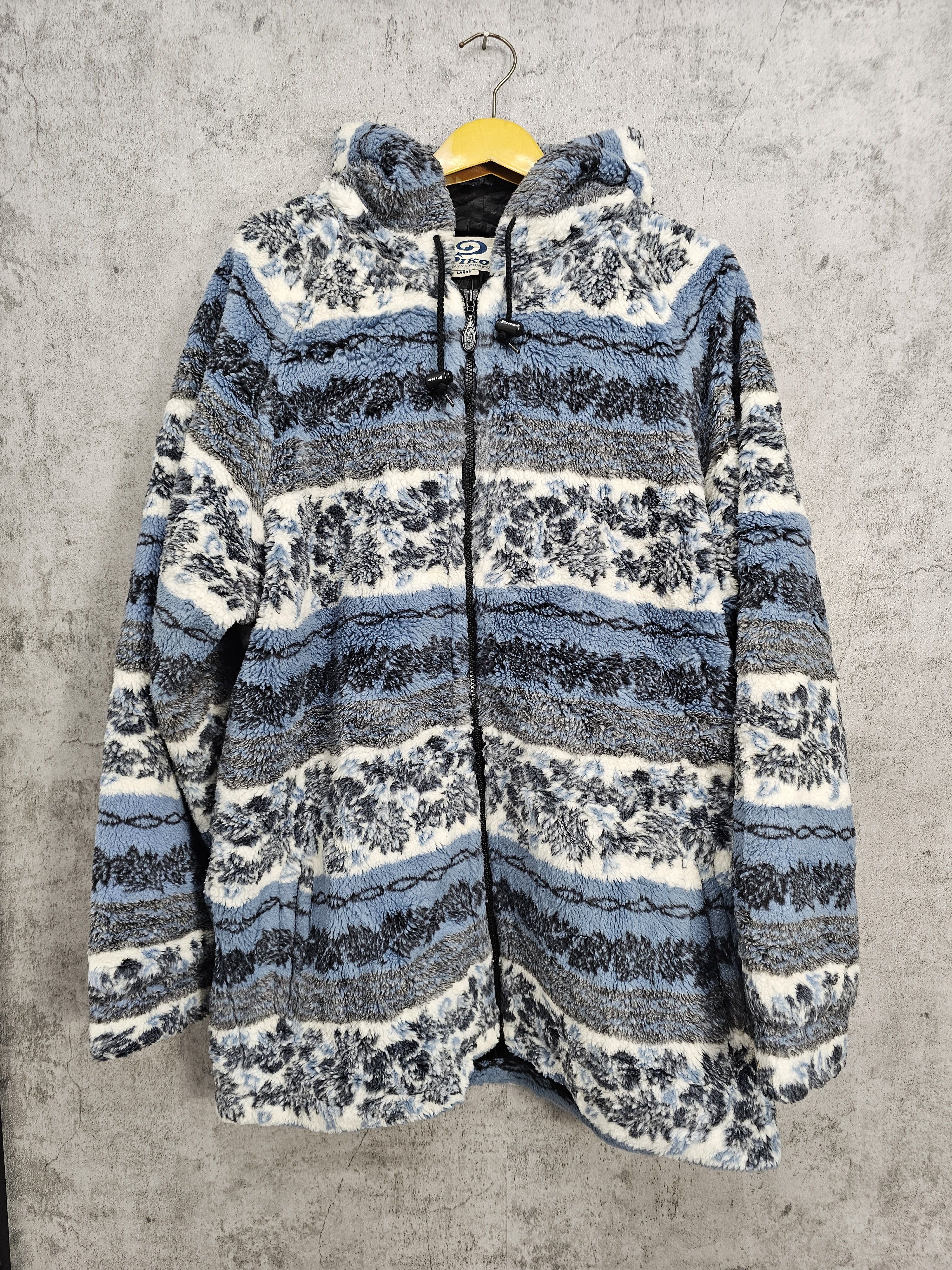 Japanese Brand PIKO Hawaiian Longboard Wear Striped Fleece Jacket J0039 Size US L / EU 52-54 / 3 - 1 Thumbnail