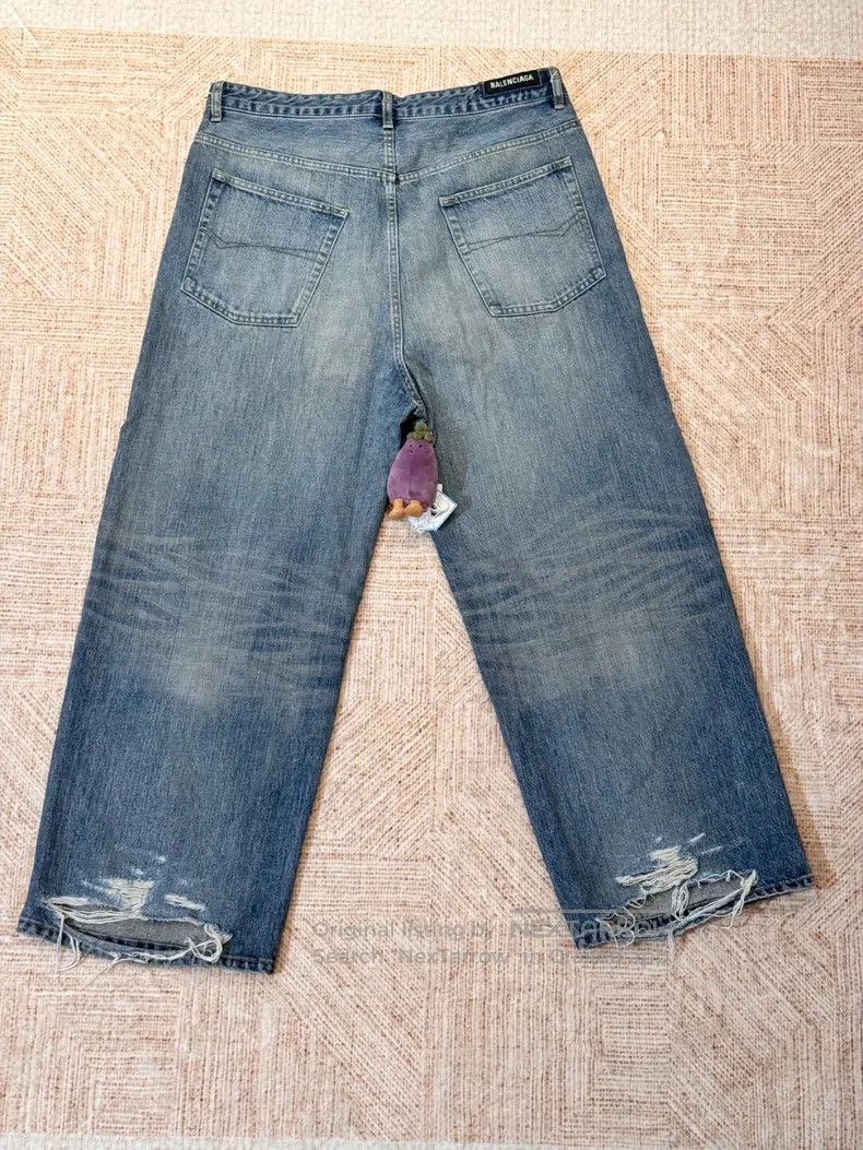 Balenciaga Balenciaga size XS Drawstring Destroyed Washed Baggy Jeans Size US 27 - 1 Thumbnail