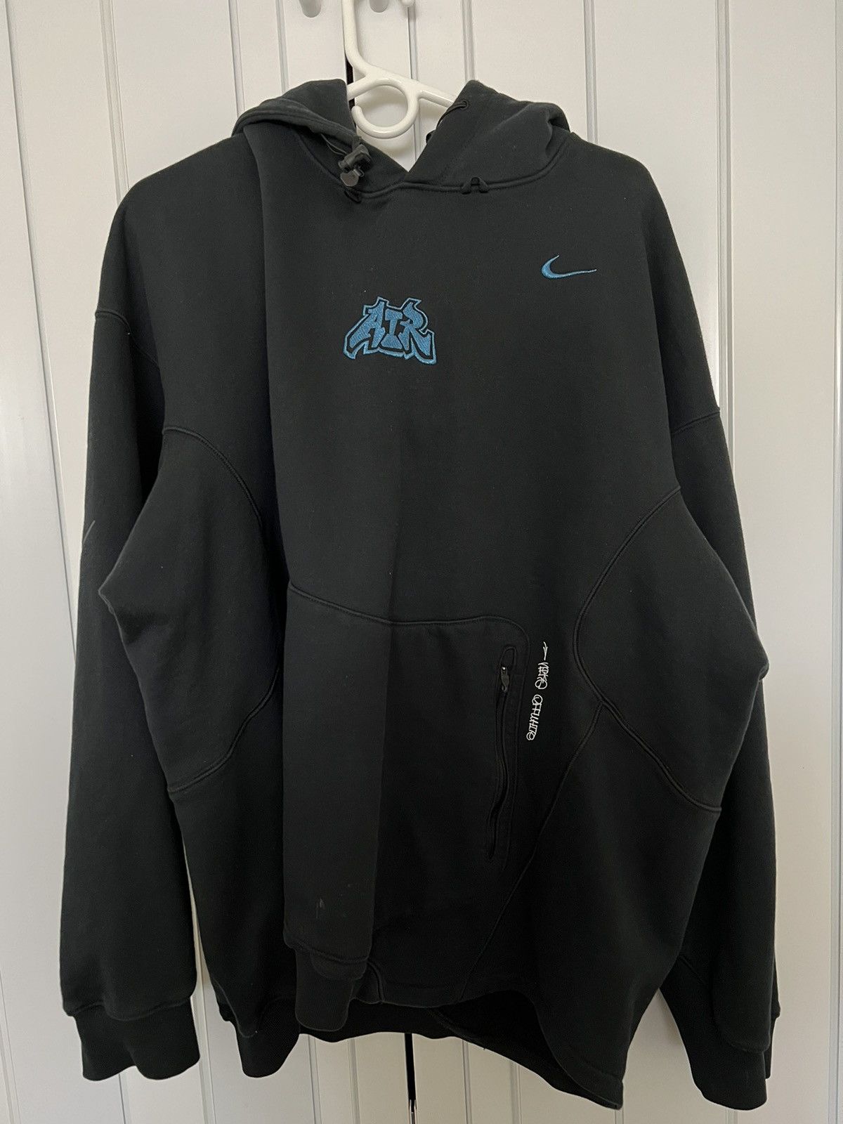 image of Nike - Off-White Fleece Hoodie ‘Black’, Men's (Size XL)