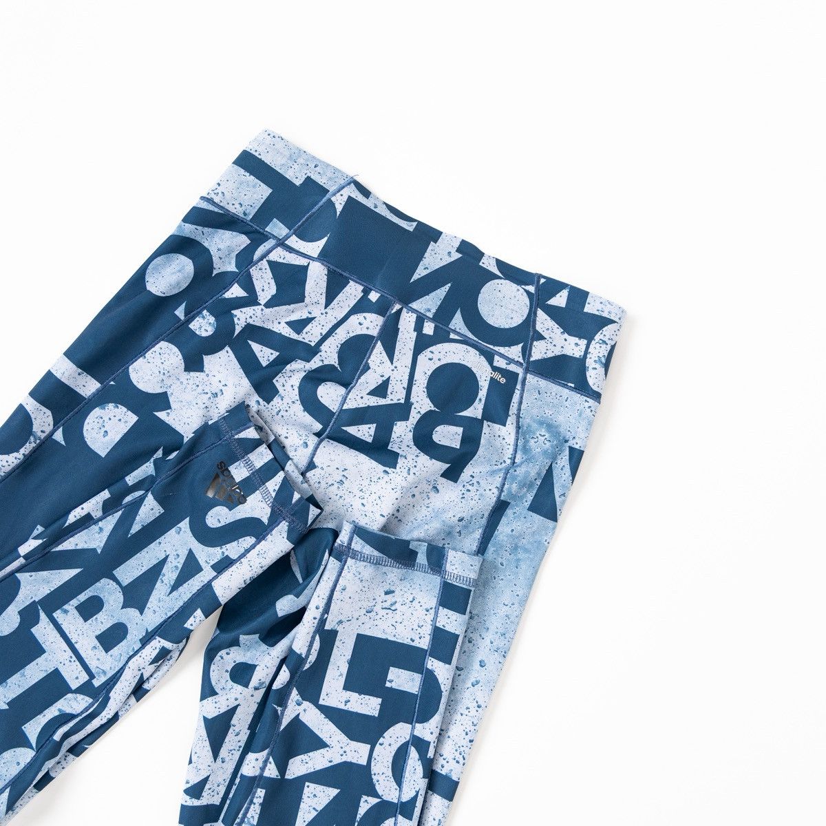 Adidas Adidas Womens Blue Graphic Leggings Athletic Stretch Gym Size 27" / US 4 / IT 40 - 4 Thumbnail
