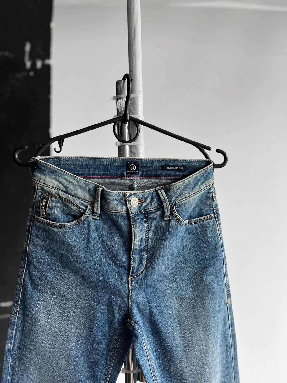 Bogner × Designer Bogner Womens Blue Supershape Slim Premium Denim Jeans Size 27" / US 4 / IT 40 - 2 Thumbnail