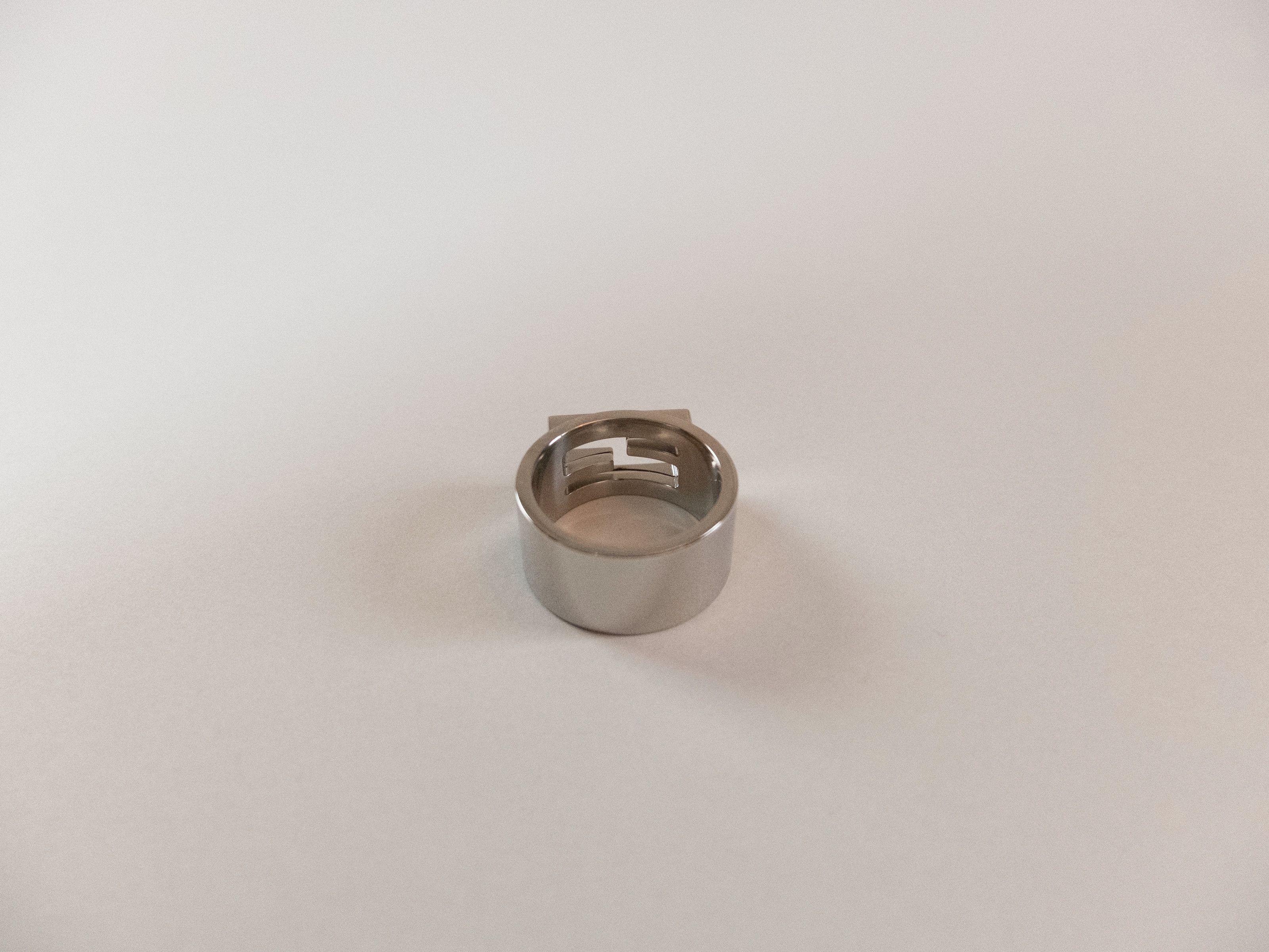 Fendi FENDI Baguette marbled silver tone metal FF ring authentic Size ONE SIZE - 6 Thumbnail