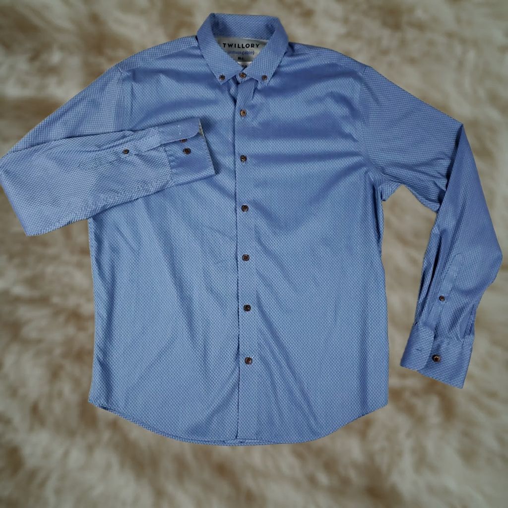 Vintage Twillory Shirt Mens M Blue Button-Up, Long Sleeve, Solid Size US M / EU 48-50 / 2 - 1 Thumbnail