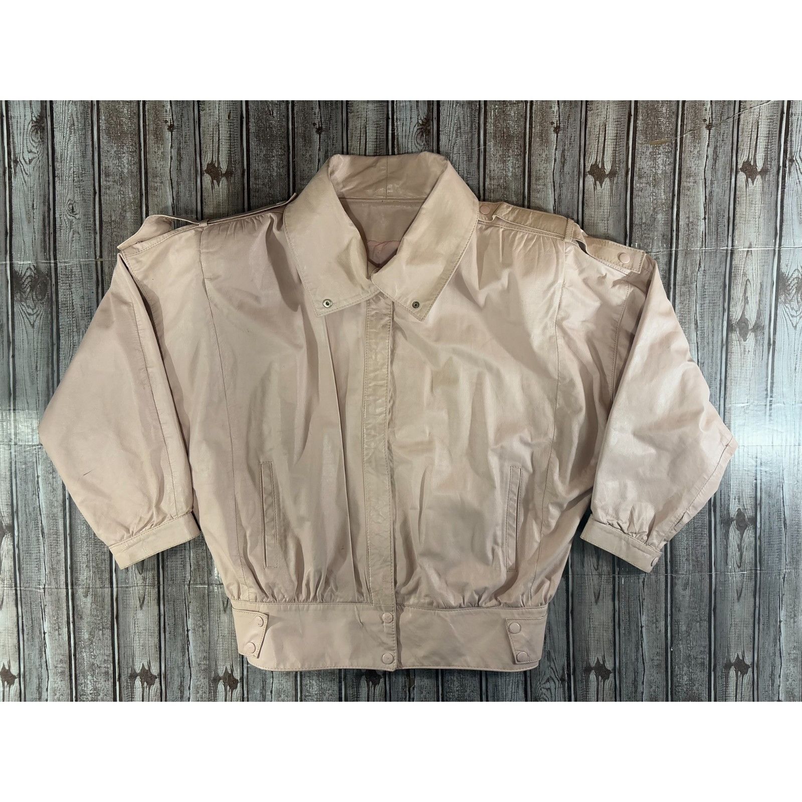 Gino di Giorgio Dolman Bat Wing Sleeve Leather Jacket sz M c
