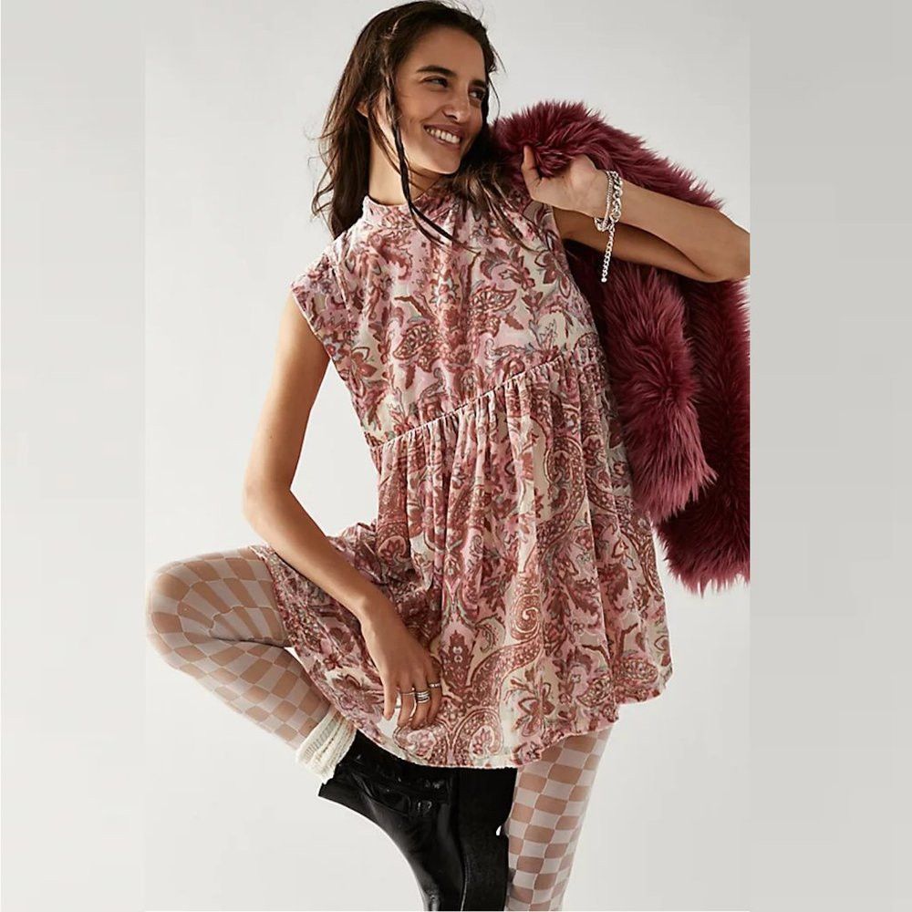 mini kaftan dress Shani Shemer Valerie Pink Floral Beaded Linen Kaftan
