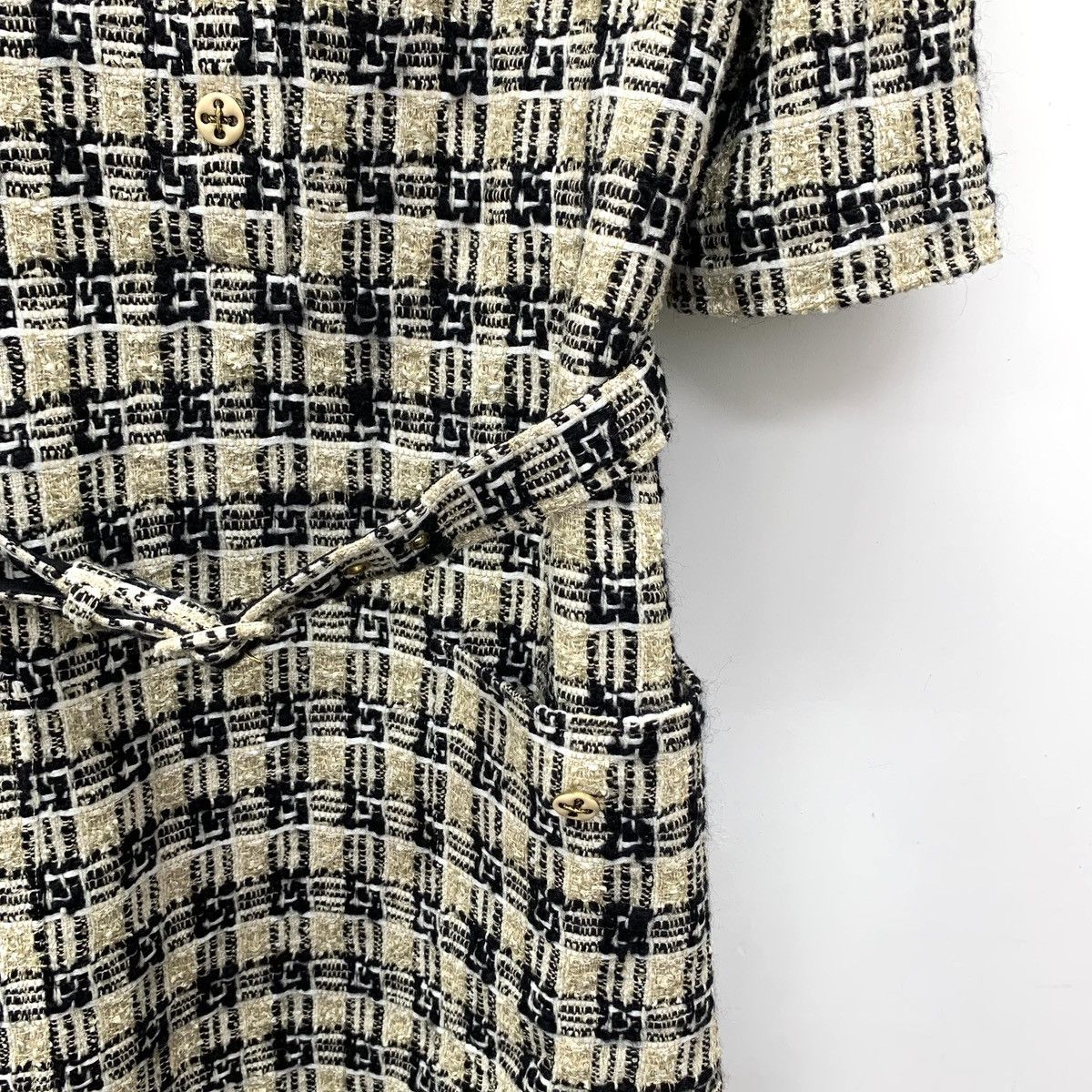 Gucci Gucci Plaid Woven Tweed Lapel Short Sleeve Dress K26WX Size M / US 6-8 / IT 42-44 - 4 Thumbnail