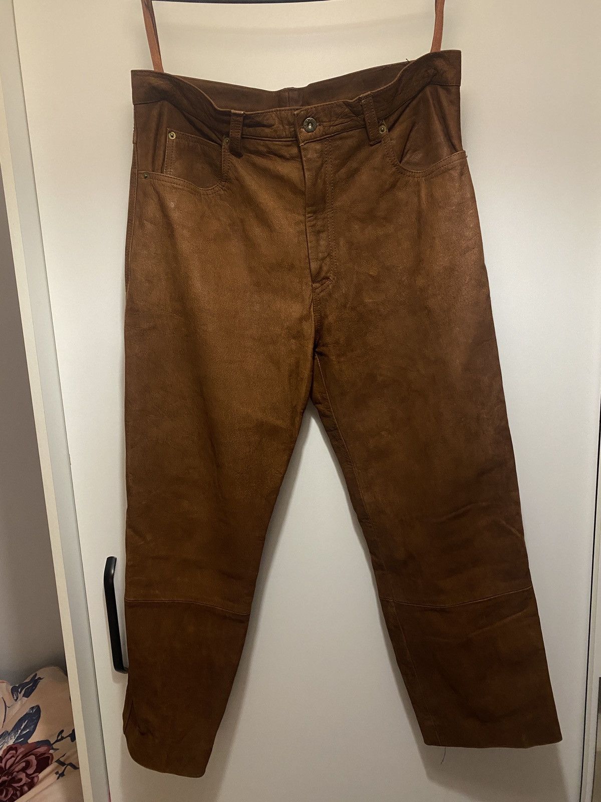 Vintage Vintage leather trousers western motive Size US 34 / EU 50 - 1 Thumbnail