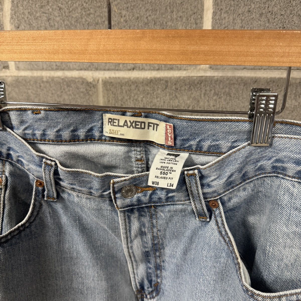 Vintage Levi's 550 Baggy Thrashed Faded Jeans ERD Grunge Chrome Size US 38 / EU 54 - 5 Thumbnail