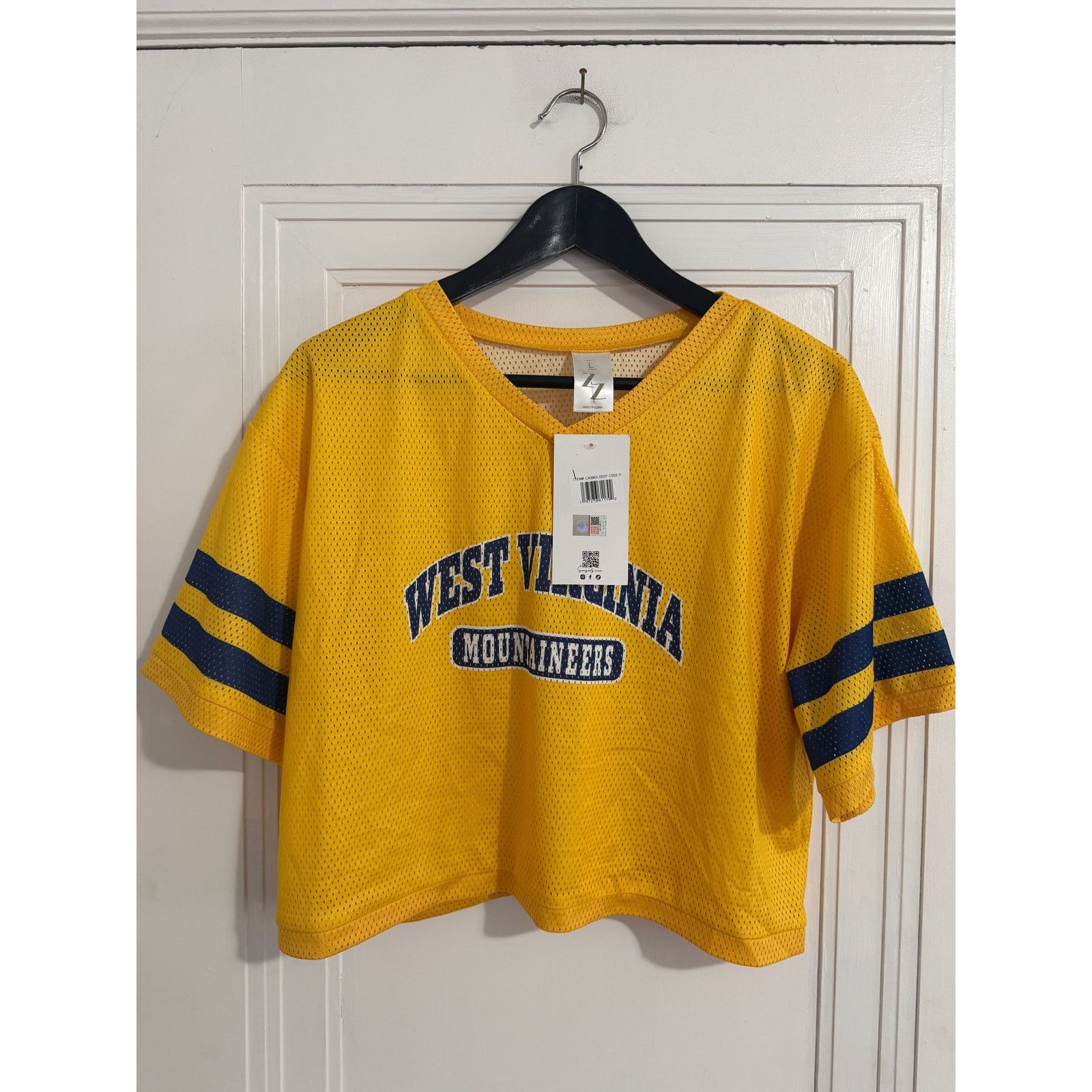 NCAA NWT West Virginia Mountaineers Cropped Jersey Women's Size L Size L / US 10 / IT 46 - 3 Thumbnail