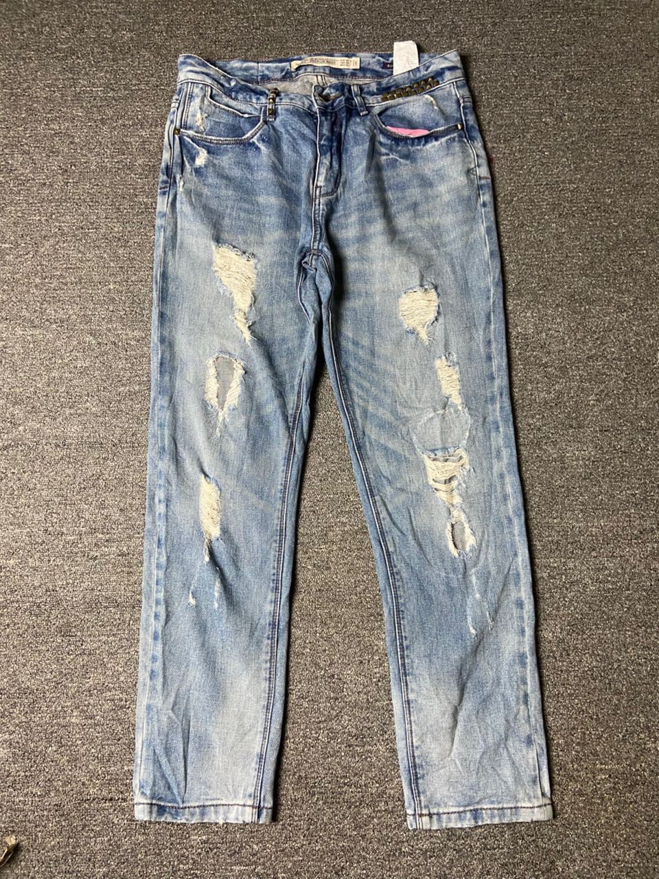 Zara Trafaluc Zara Premium Wash Ripped Denim Jeans (158) Size US 31 - 1 Thumbnail