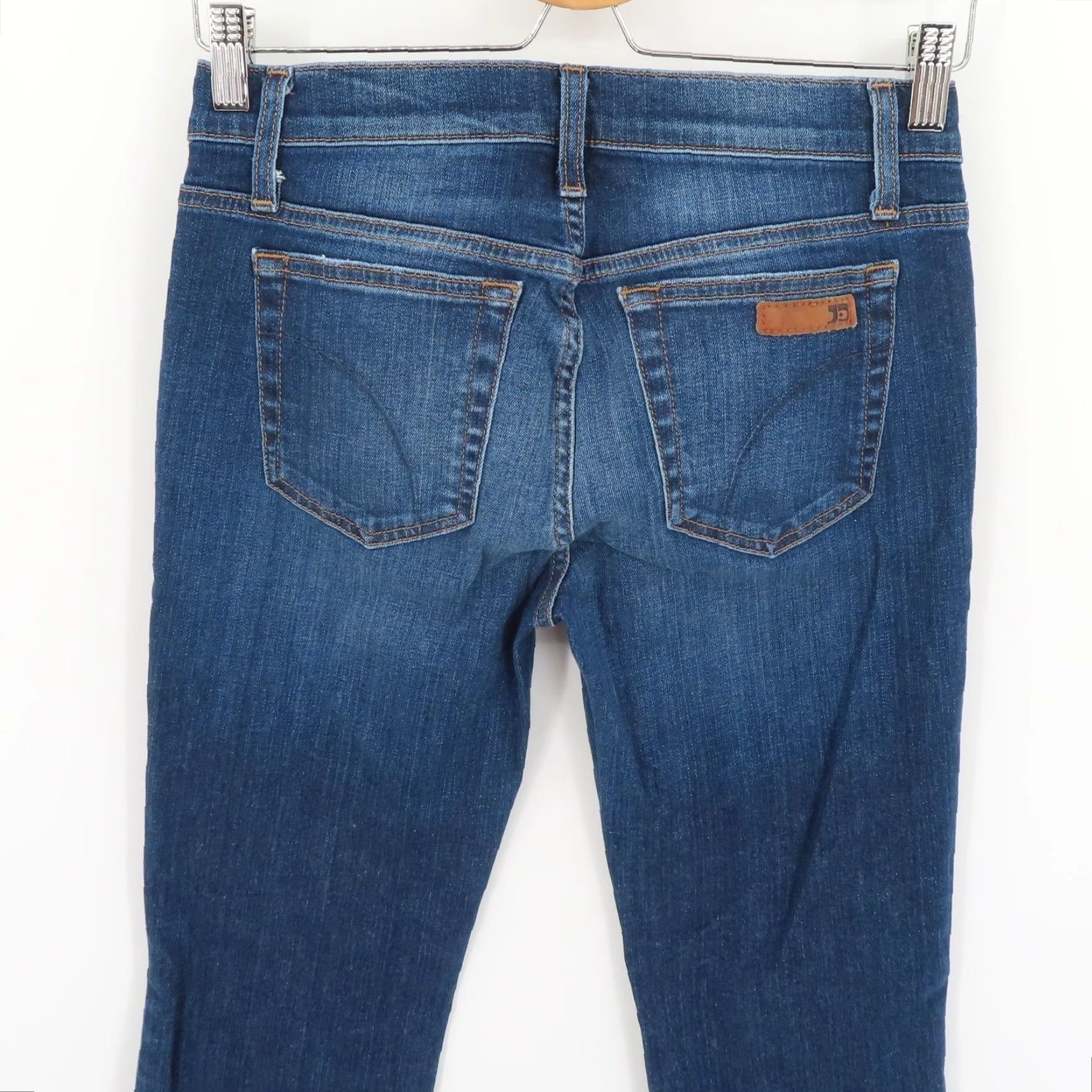 Vintage Joes Jeans Women 26 Straight Ankle Solid Dark Blue Wash Denim Pants Cotton Blend - 5-Pocket Style Regular Fit Size 26" / US 2 / IT 38 - 5 Thumbnail