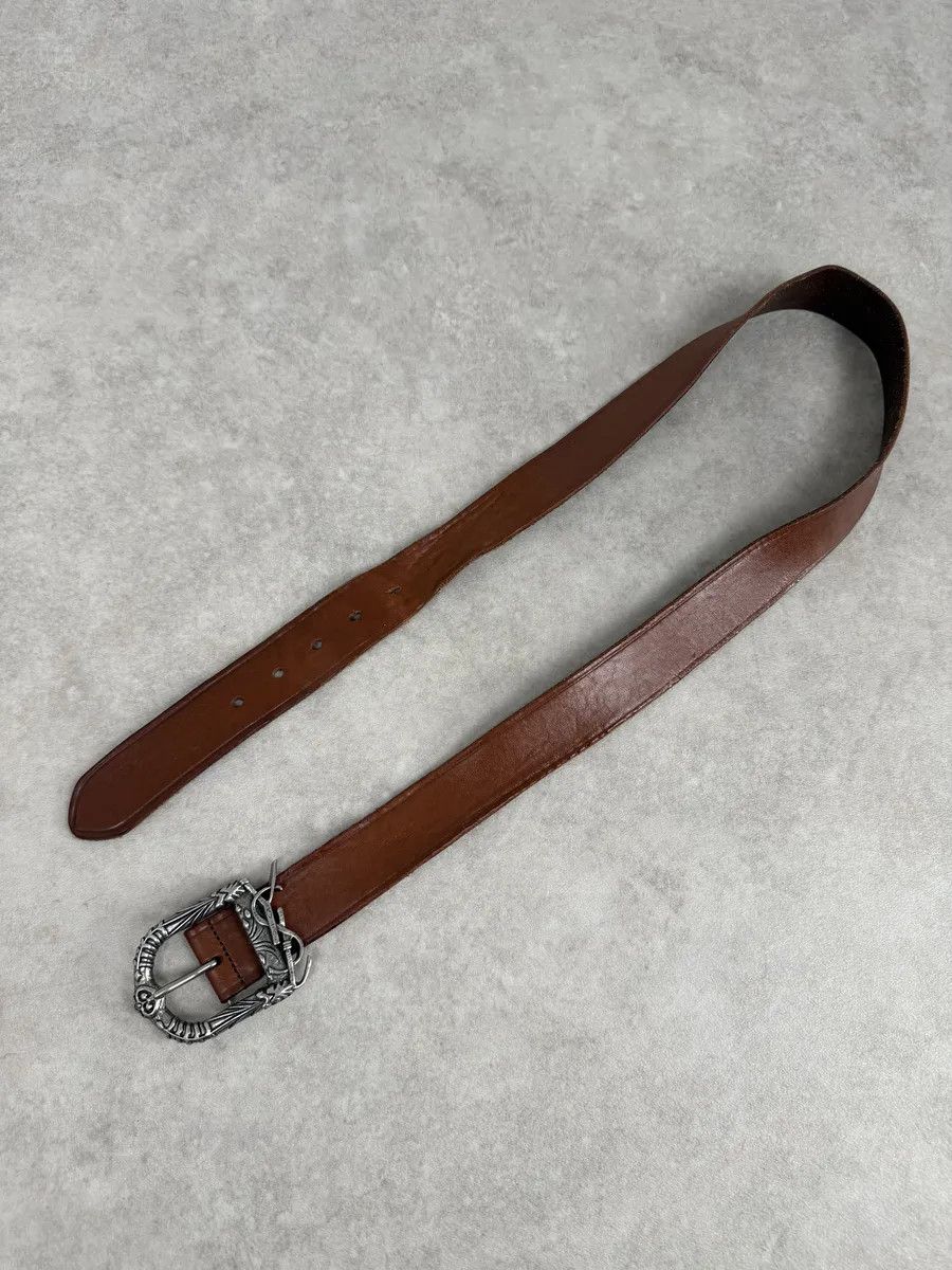 Yves Saint Laurent Yves Saint Laurent Brown Signature Leather Buckle Belt Size ONE SIZE - 1 Thumbnail