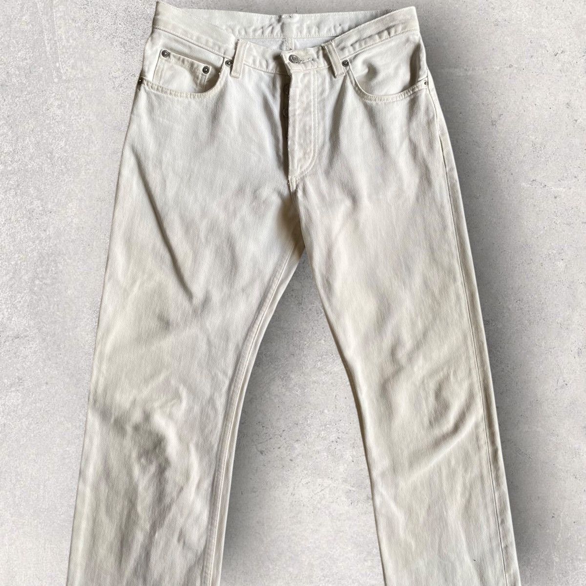 Helmut Lang Archive White Denim Raw Hem Size US 28 / EU 44 - 1 Thumbnail