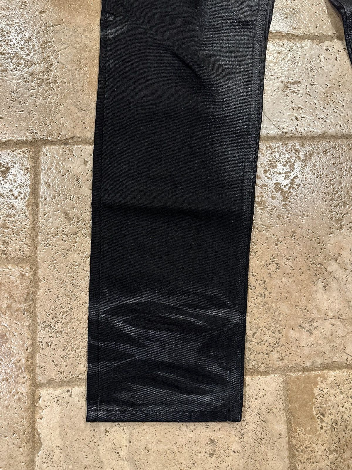 Givenchy Givenchy x Matthew Williams Wax Coated Shiny Black Denim Size US 34 / EU 50 - 2 Thumbnail
