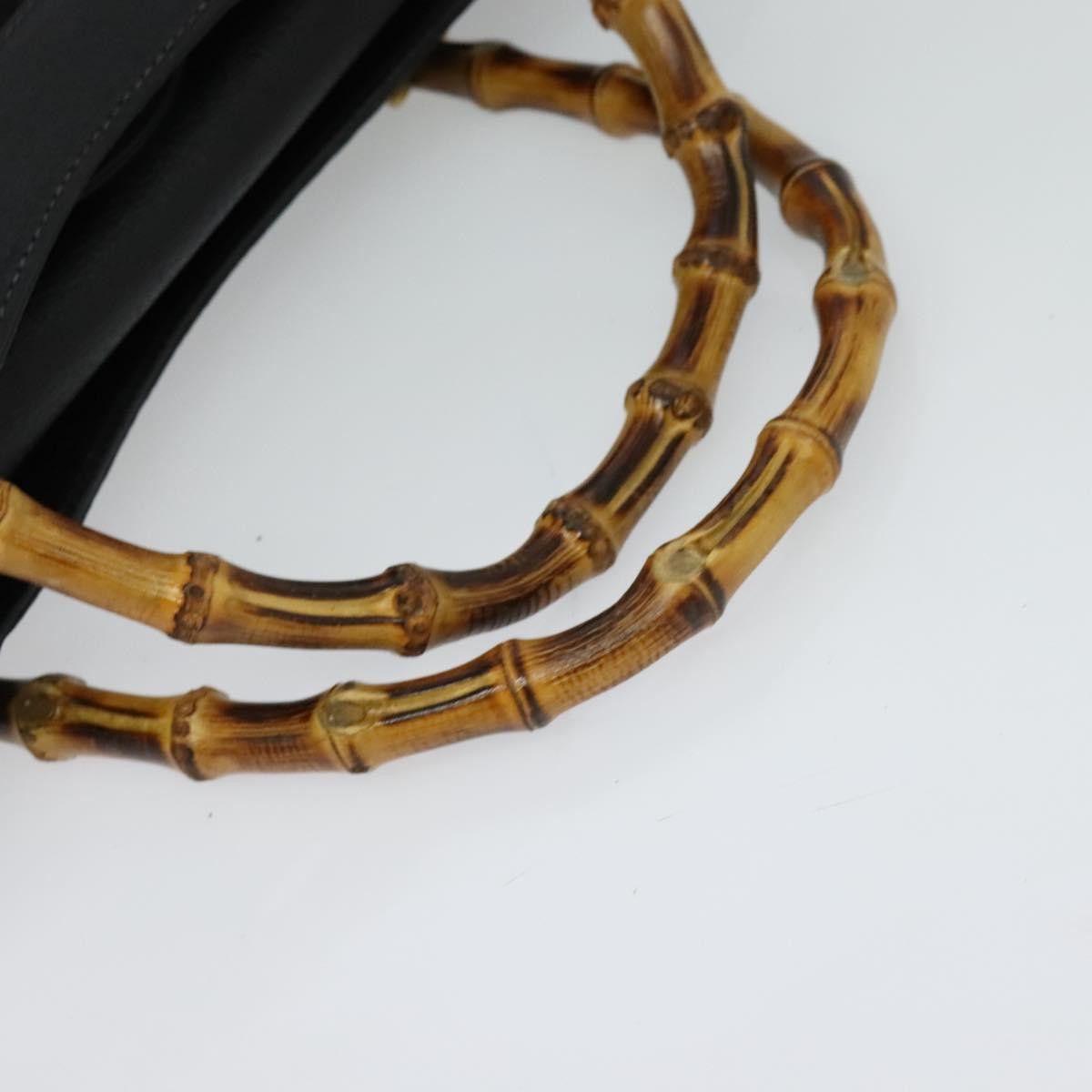 Gucci GUCCI Bamboo Hand Bag Suede Black Gold 002 1095 002 1095 Size ONE SIZE - 7 Thumbnail