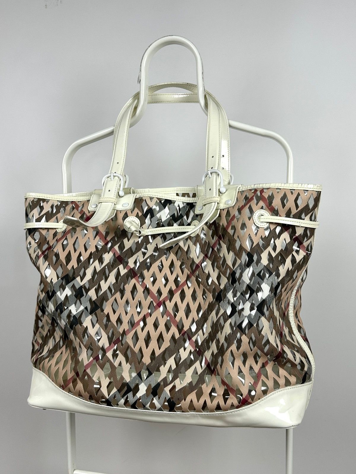 Burberry Vintage Burberry Supernova Check Net Bucket PVC Shoulder Bag Size ONE SIZE - 1 Thumbnail