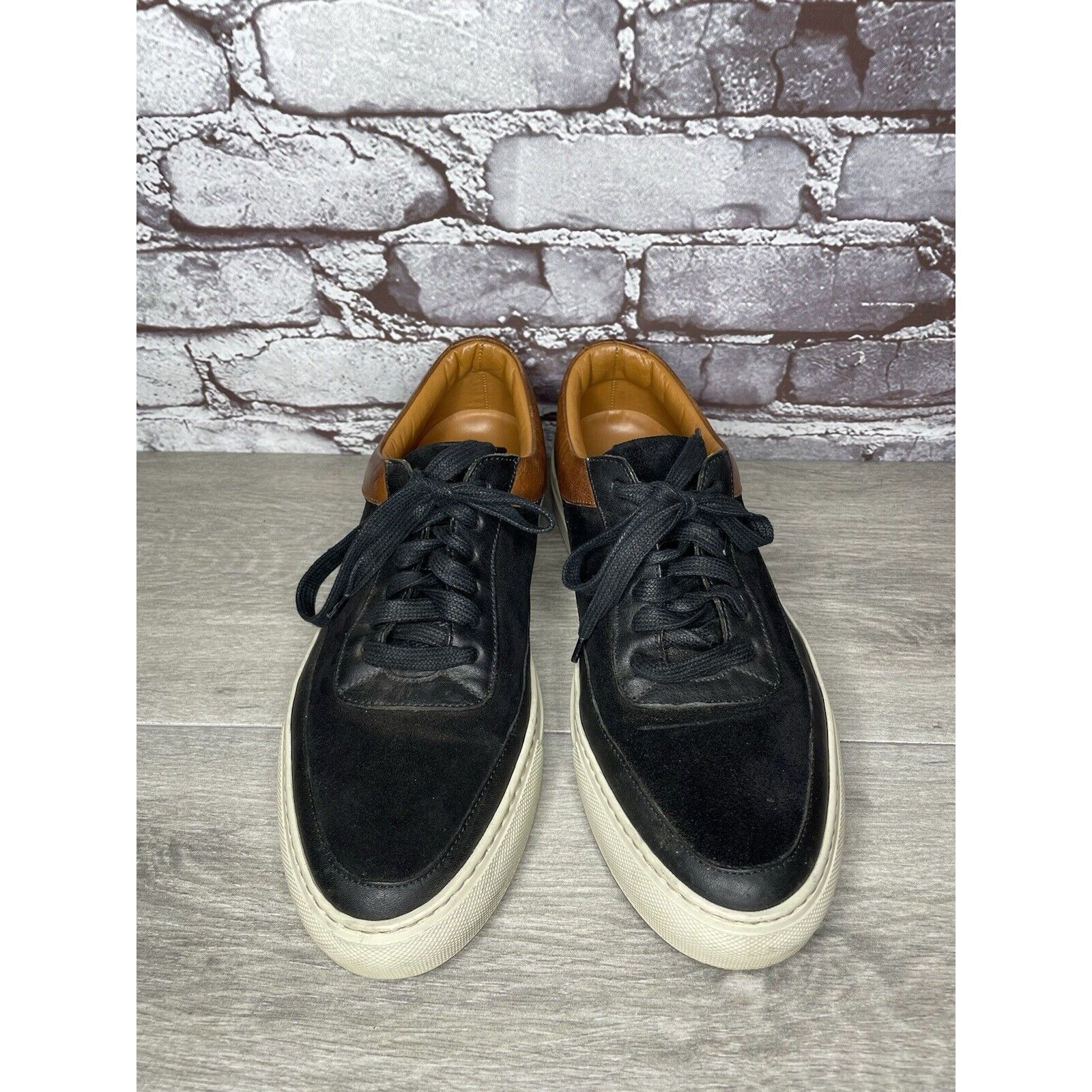 Frye Frye Black Suede Brown Leather Lace Up Low Top Casual Shoes Size US 10 / EU 43 - 24 Thumbnail
